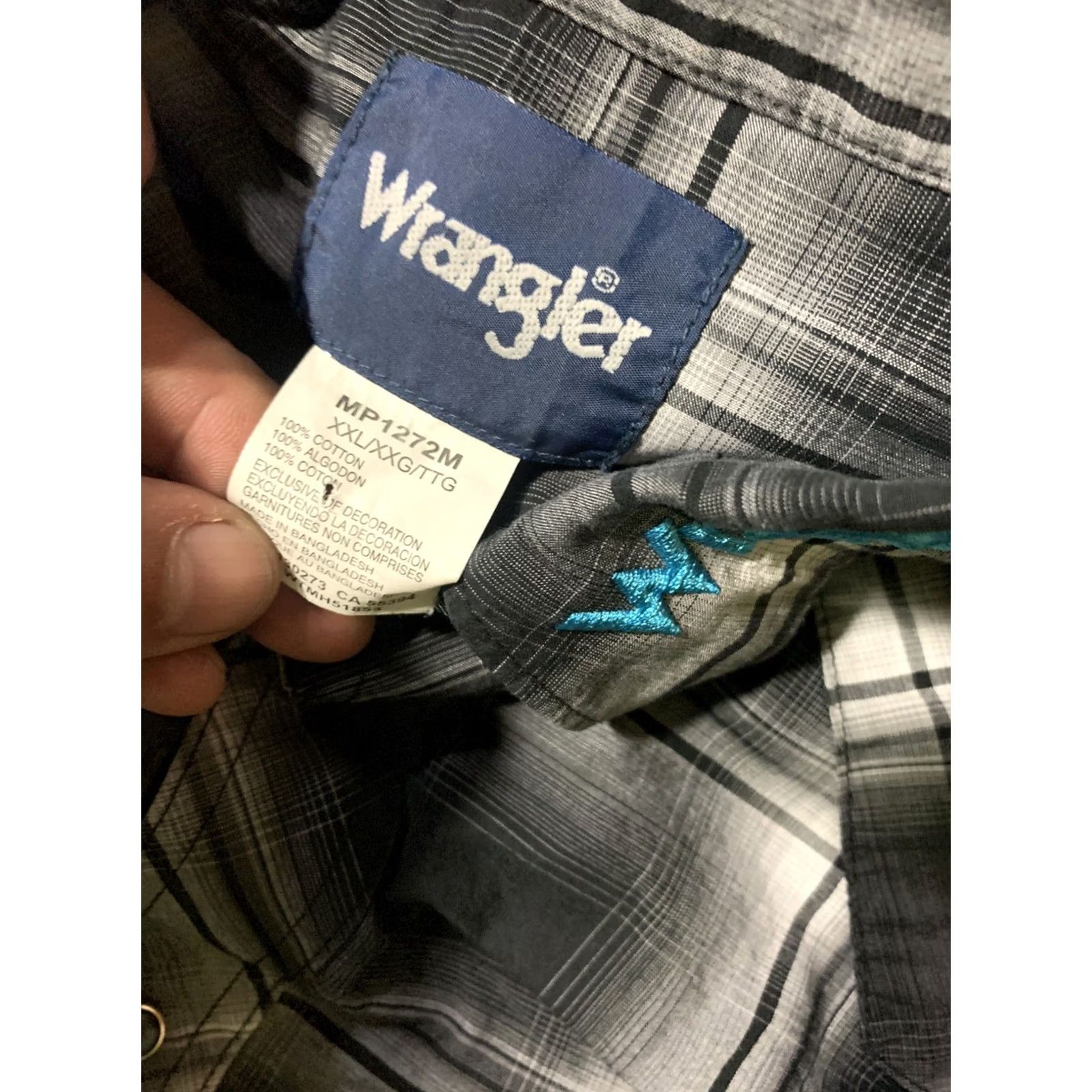 Wrangler Wrangler Mens Plaid Western Shirt 2XL Extra Large Embroidered Rodeo Pearl Snap Size US XXL / EU 58 / 5 - 5 Thumbnail