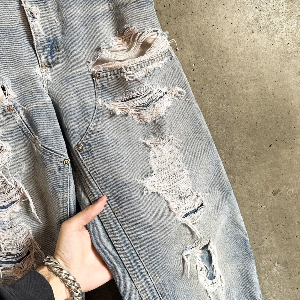 Carhartt Vintage Carhartt THRASHED Double Knee Carpenter Denim Size US 32 / EU 48 - 3 Thumbnail