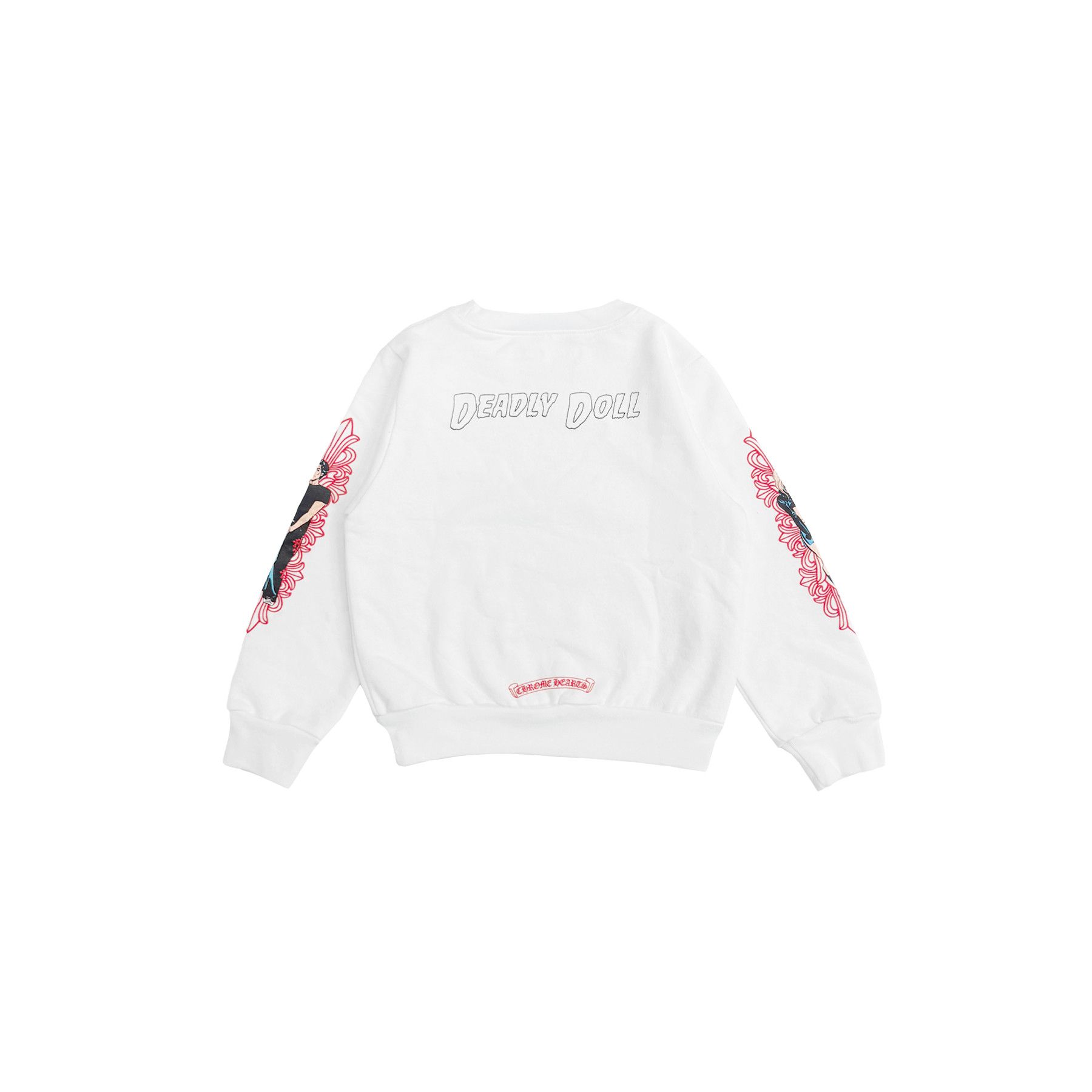 Chrome Hearts Chrome Hearts Deadly Doll Horseshoe White Kids Sweatshirt Size US XXS / EU 40 - 2 Thumbnail