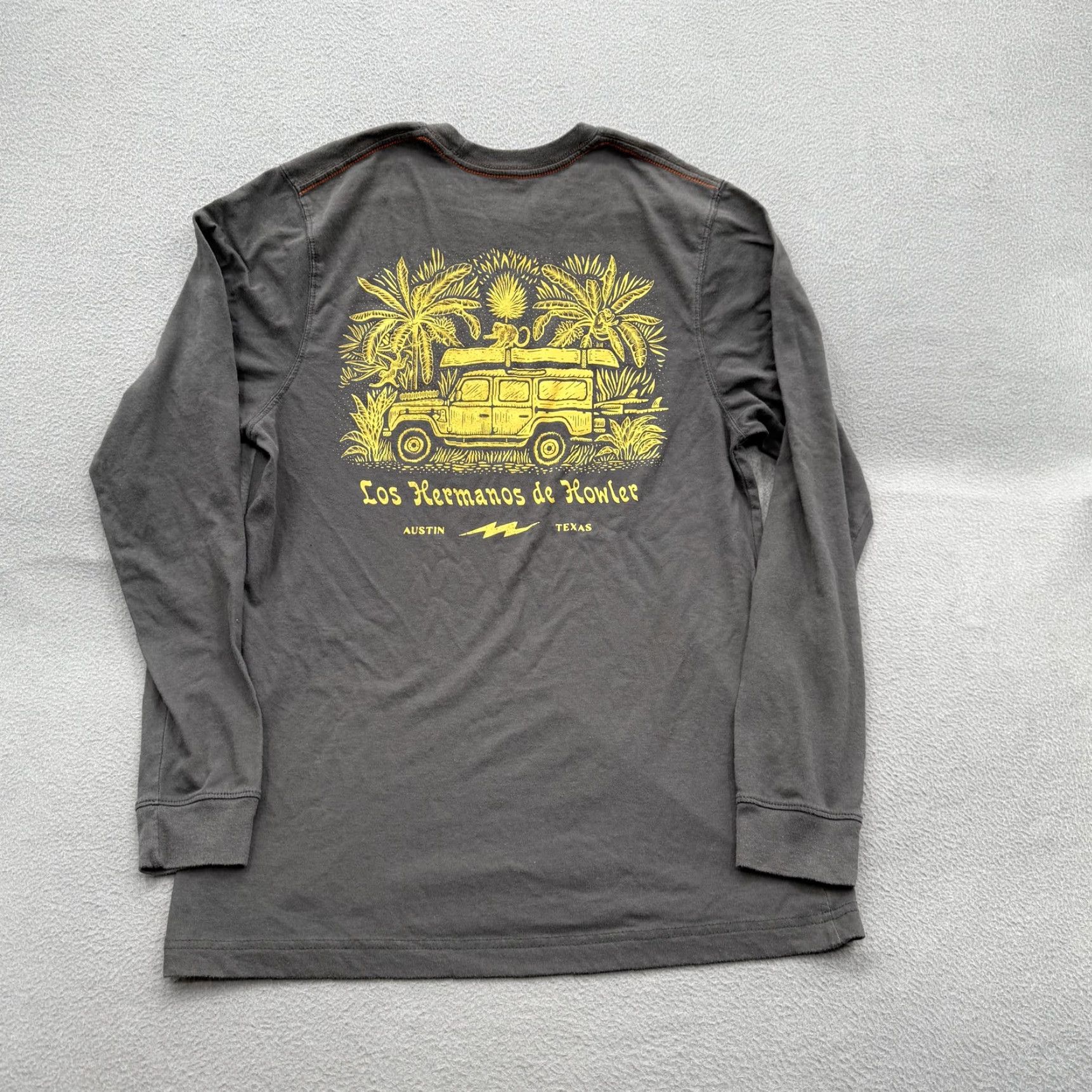 Vintage Howler Bros Shirt Mens M Brown Los Hermanos Austin TX Graphic Long Sleeve Size US M / EU 48-50 / 2 - 2 Thumbnail