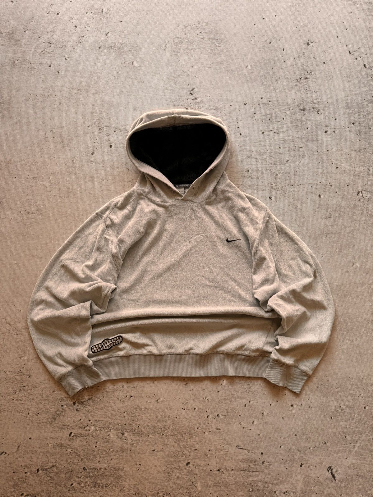 NIKE VINTAGE TEDDY BASIC LOGO OVERSIZE BOXY HOODIE