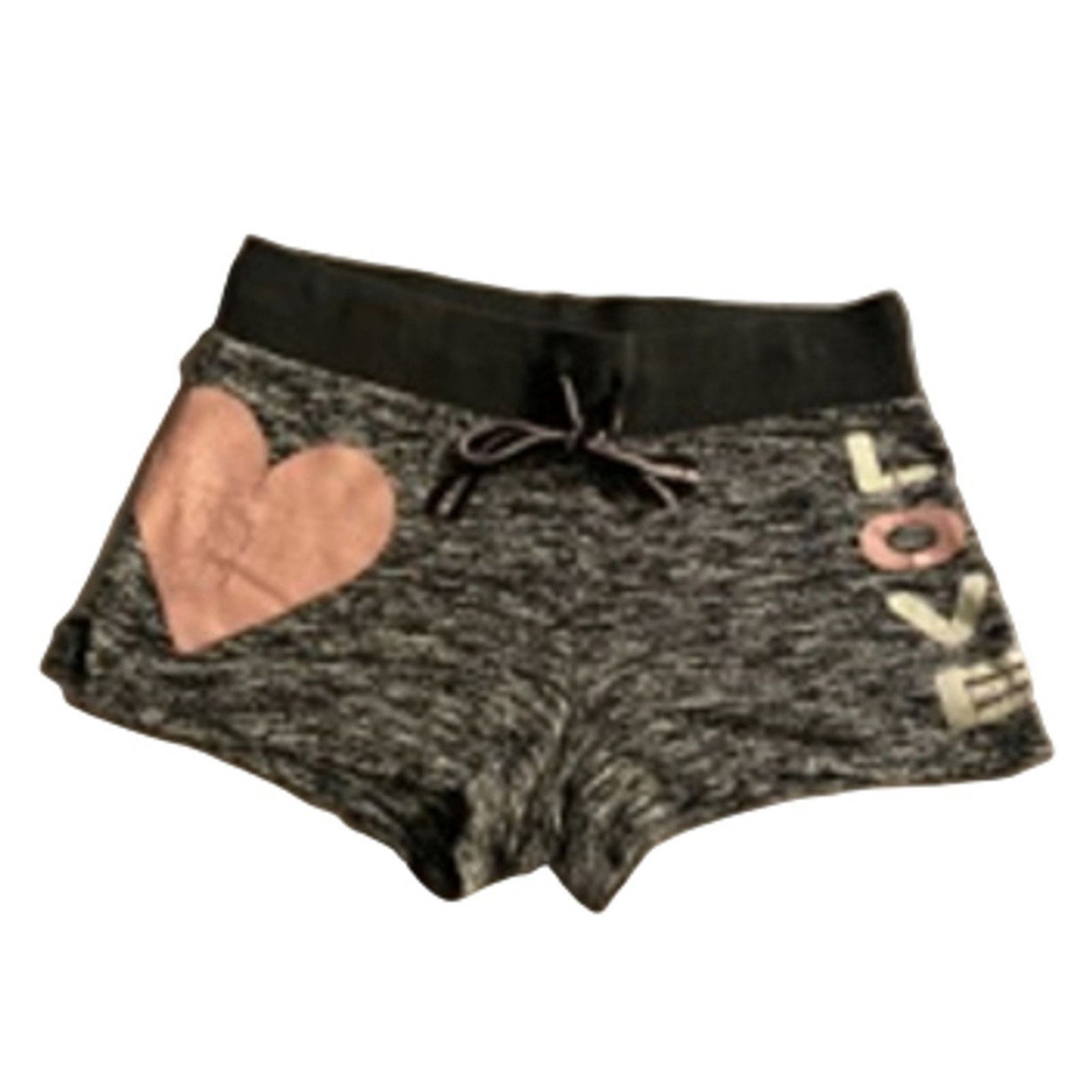 Other Y2K Soft Girl Lounge Knit Shorts Heart Detail No Boundaries Size 22" - 2 Thumbnail