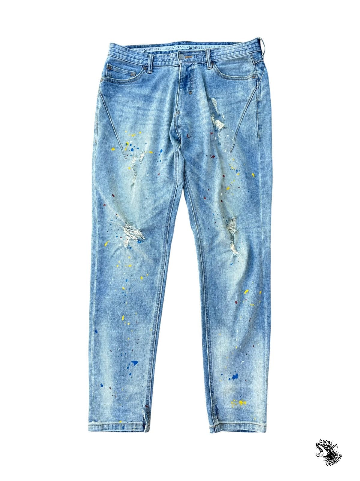 Number (N)ine Number nine paint splatter denims | Grailed