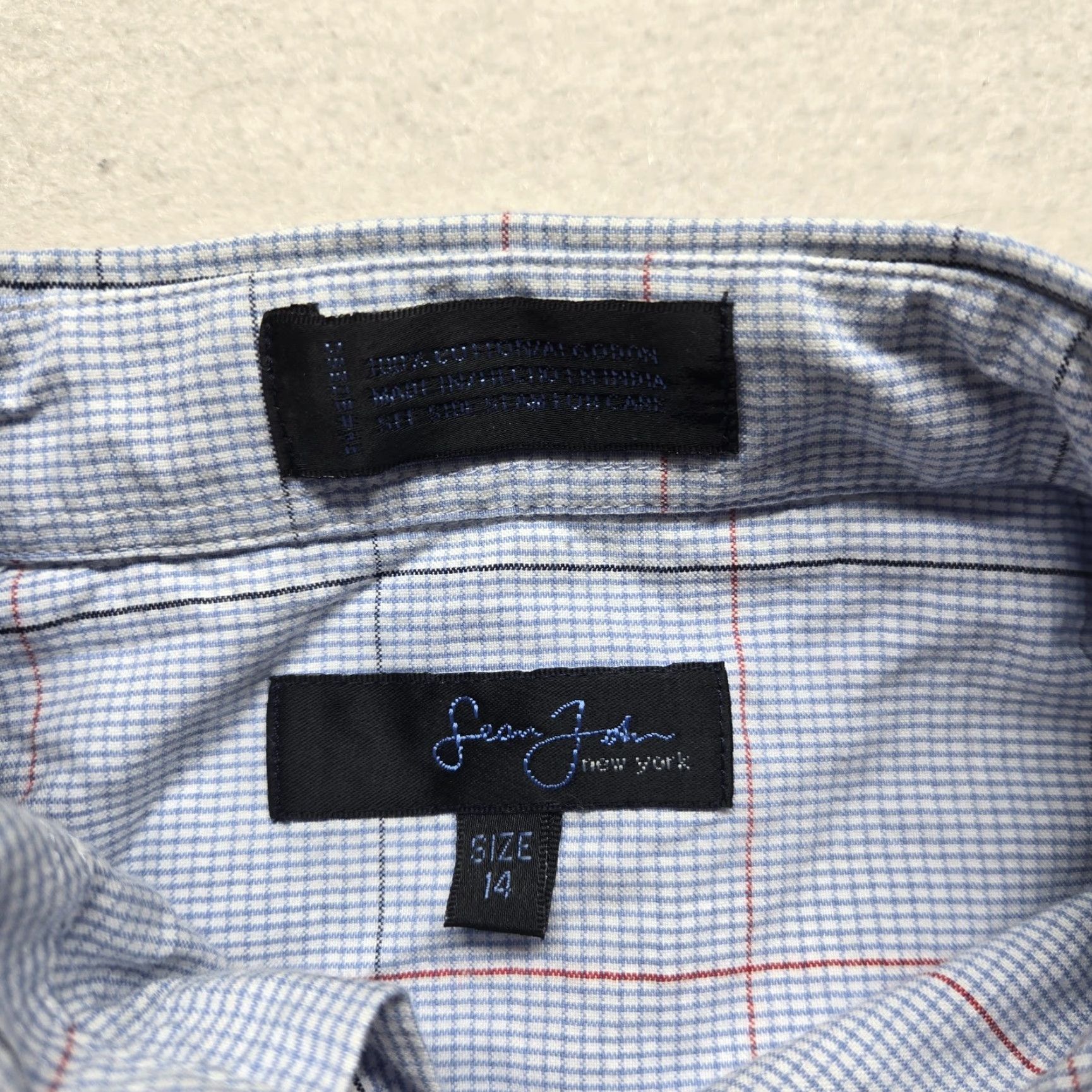 Sean John VINTAGE Sean John Collection New York Shirt Adult Male Size 14 Blue Check Short Sleeve Button-Down Casual Mens Size US S / EU 44-46 / 1 - 3 Thumbnail
