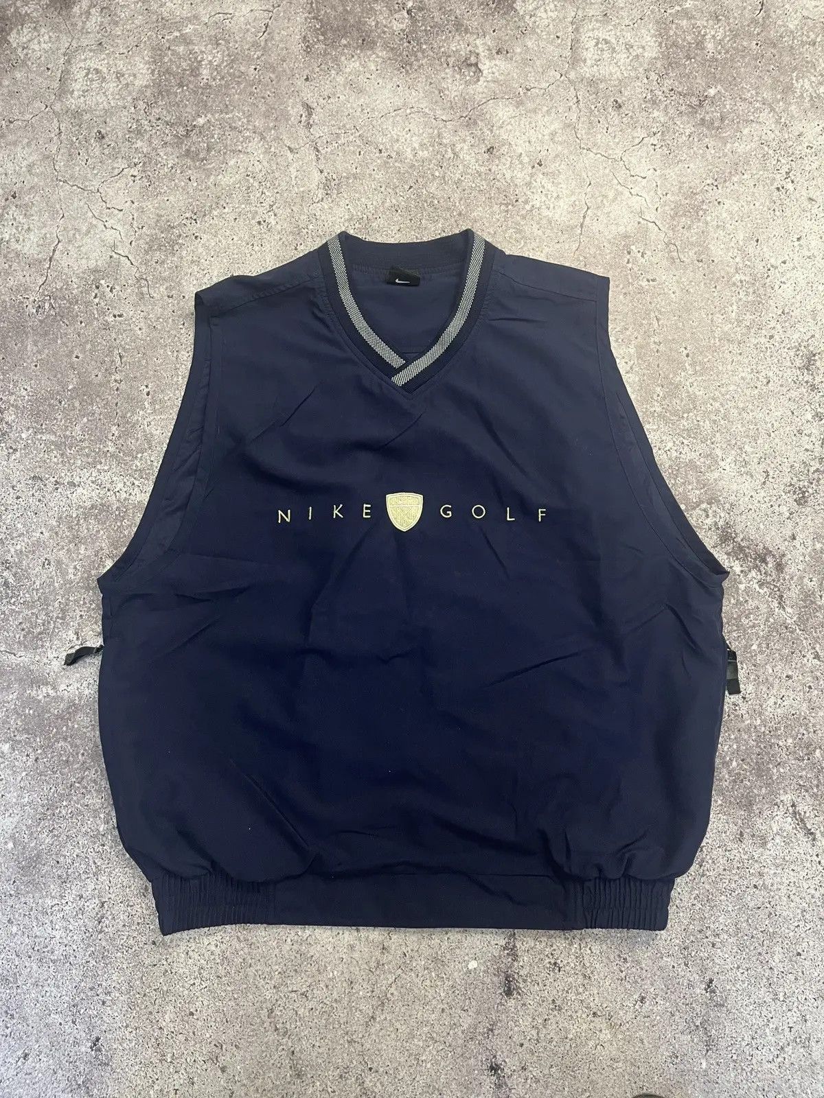 Nike nylon vintage Y2K vest mini swoosh XL size Navy Blue