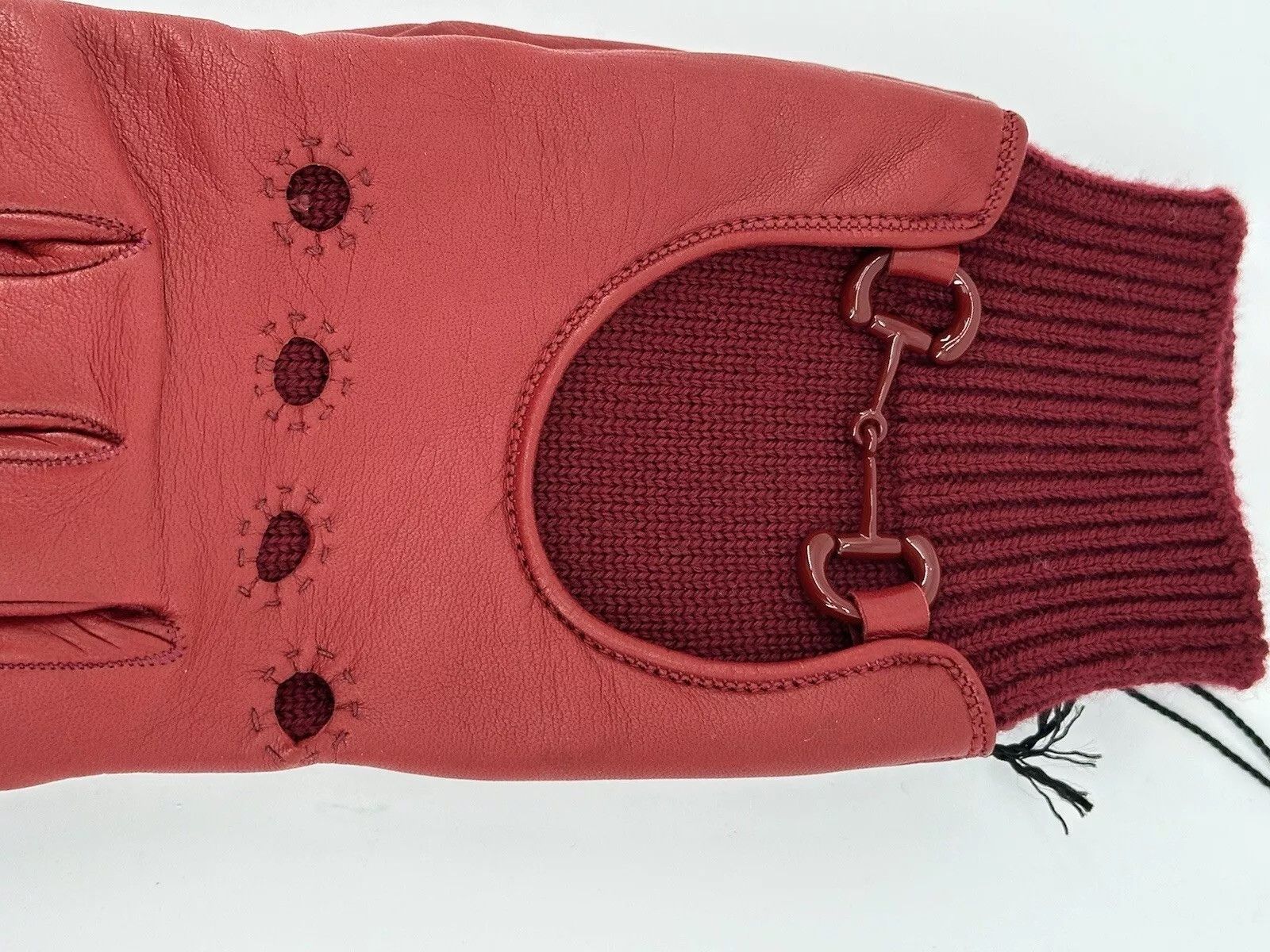 Gucci new Gucci Gloves Men's leather red Size-M-9 Size ONE SIZE - 5 Thumbnail