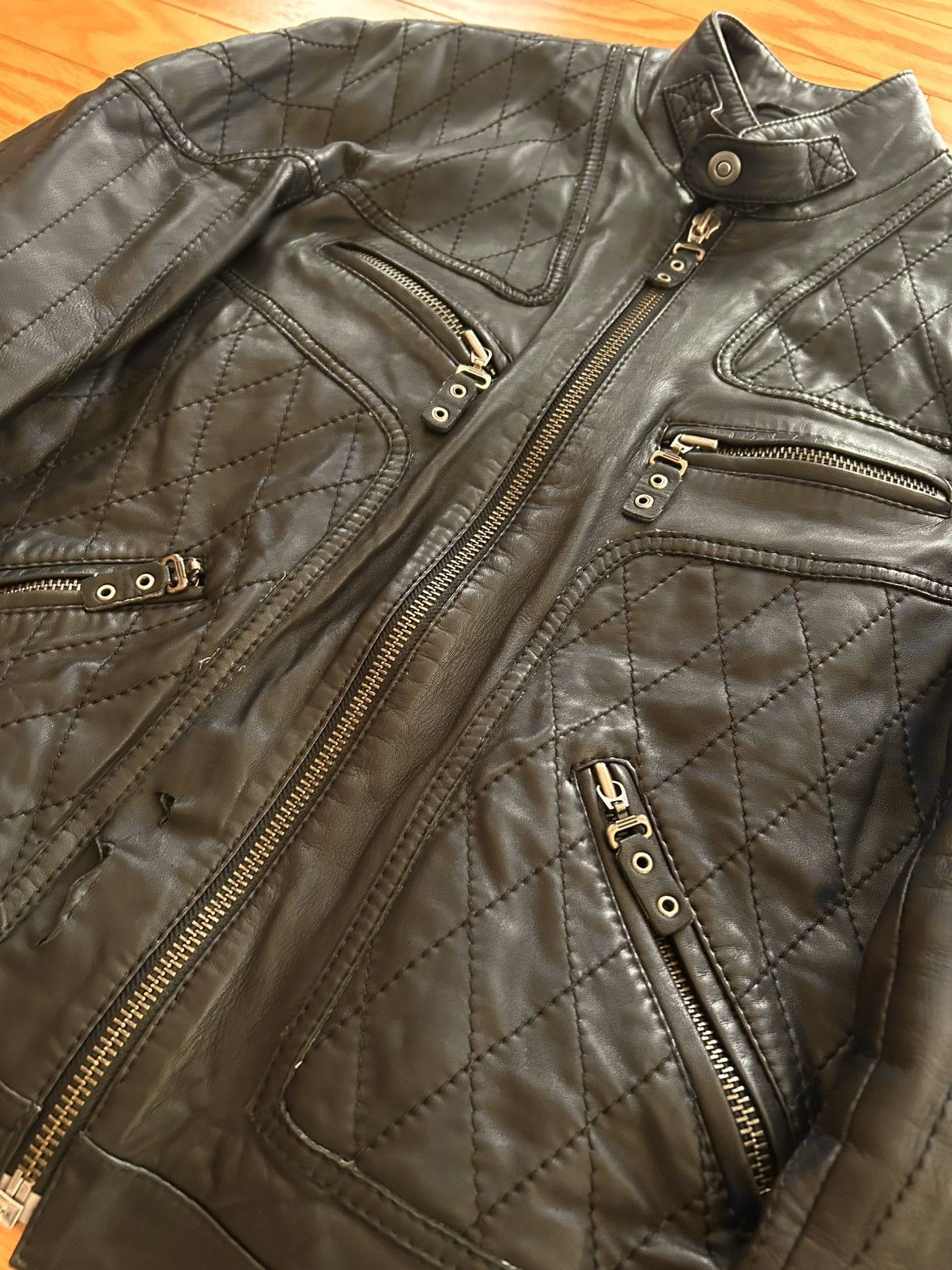 Roberto Cavalli SS2008 Cavalli Moto Biker Black Leather Jacket Size US XL / EU 56 / 4 - 3 Thumbnail