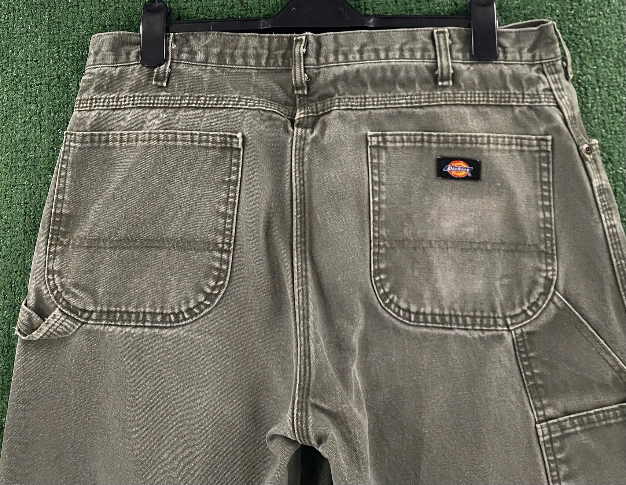 Dickies Dickies Canvas Green Distressed Carpenter Pants Men's 37x 31 Size US 37 - 5 Thumbnail