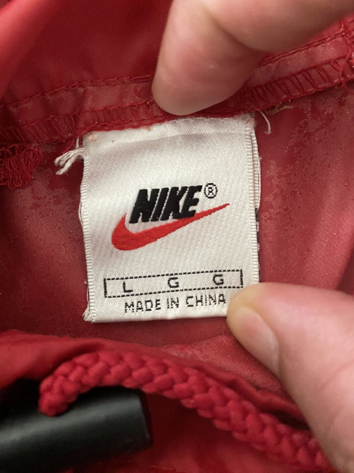 Nike NIKE Vintage logo Red colour oversized hoodie light jacket Size US L / EU 52-54 / 3 - 10 Thumbnail