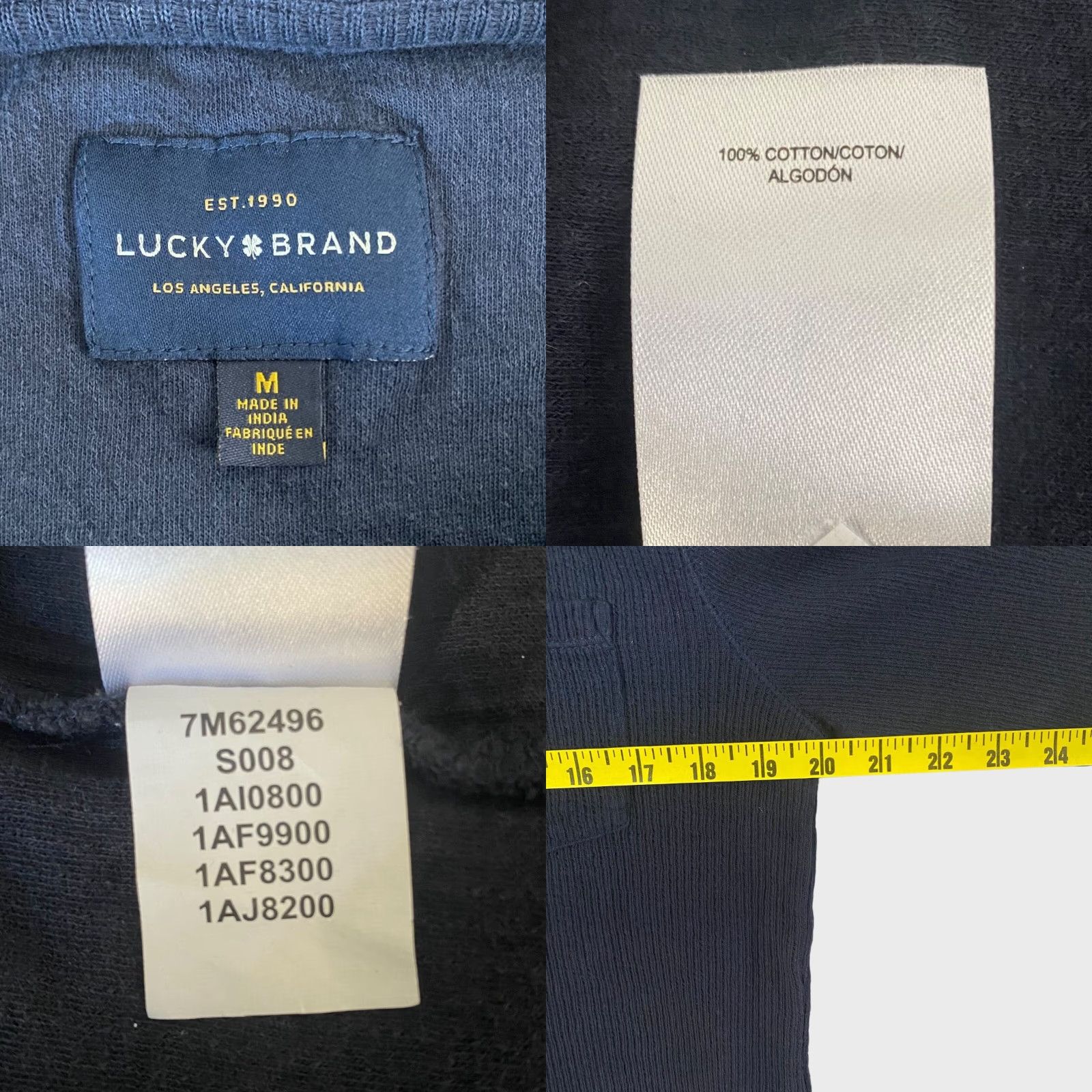 Lucky Brand Lucky Brand Crewneck Shirt Pocket Mens Medium Blue Long Sleeve Size US M / EU 48-50 / 2 - 8 Thumbnail