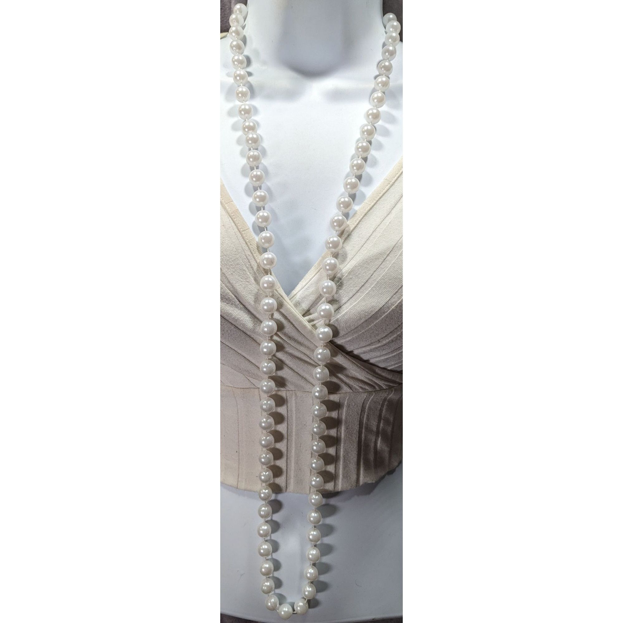 Other Long Classic White Faux Pearl Beaded Necklace Size ONE SIZE - 2 Thumbnail