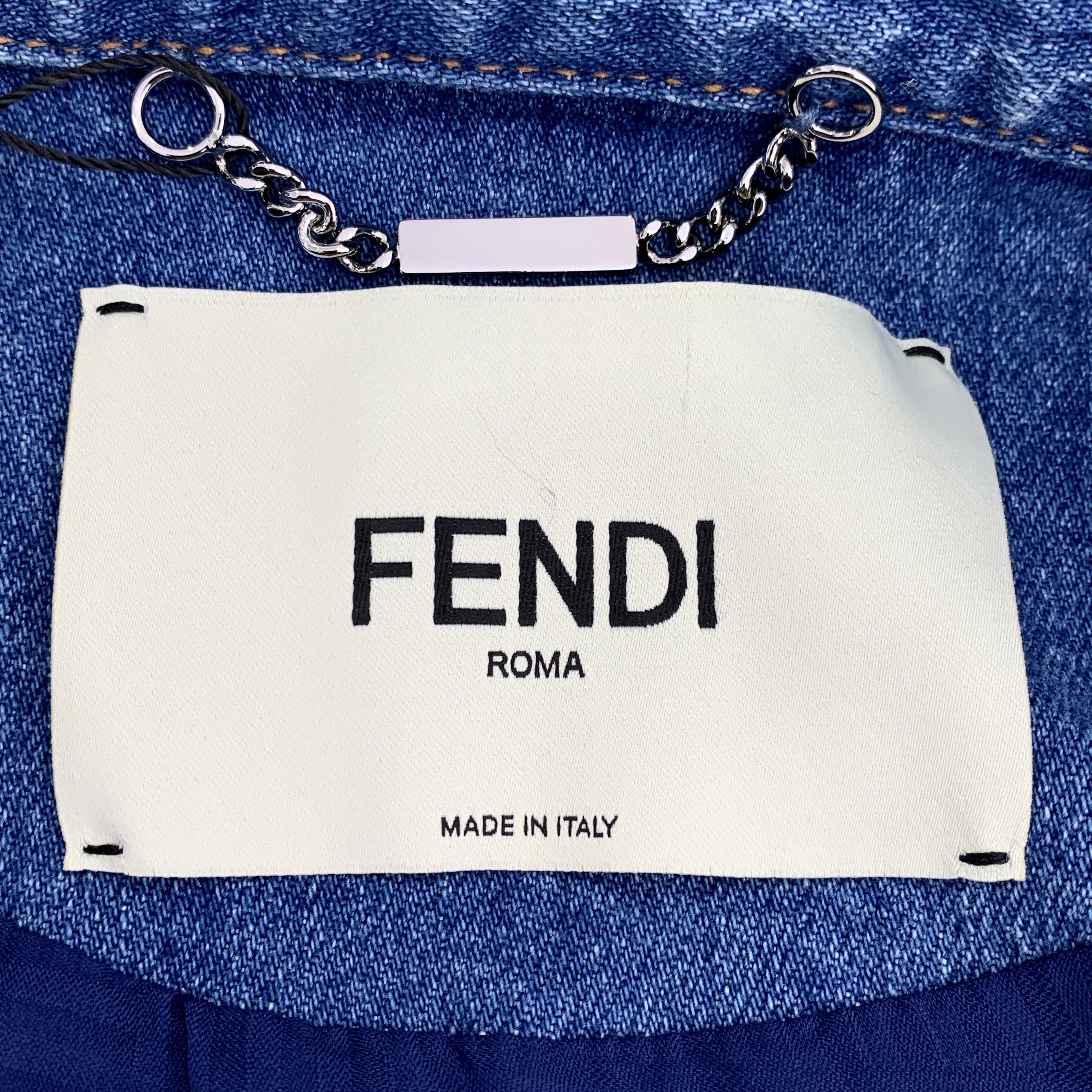 Fendi J14957 Fendi Womens Blue Denim Jacket Size M / US 6-8 / IT 42-44 - 7 Thumbnail