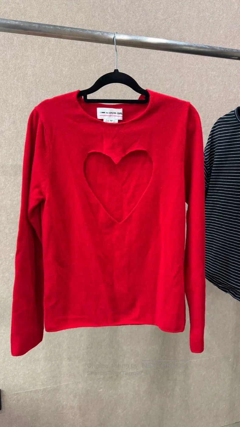 Comme des Garcons Comme Des Garcons Open-knit heart-shaped wool sweater Size M / US 6-8 / IT 42-44 - 1 Thumbnail