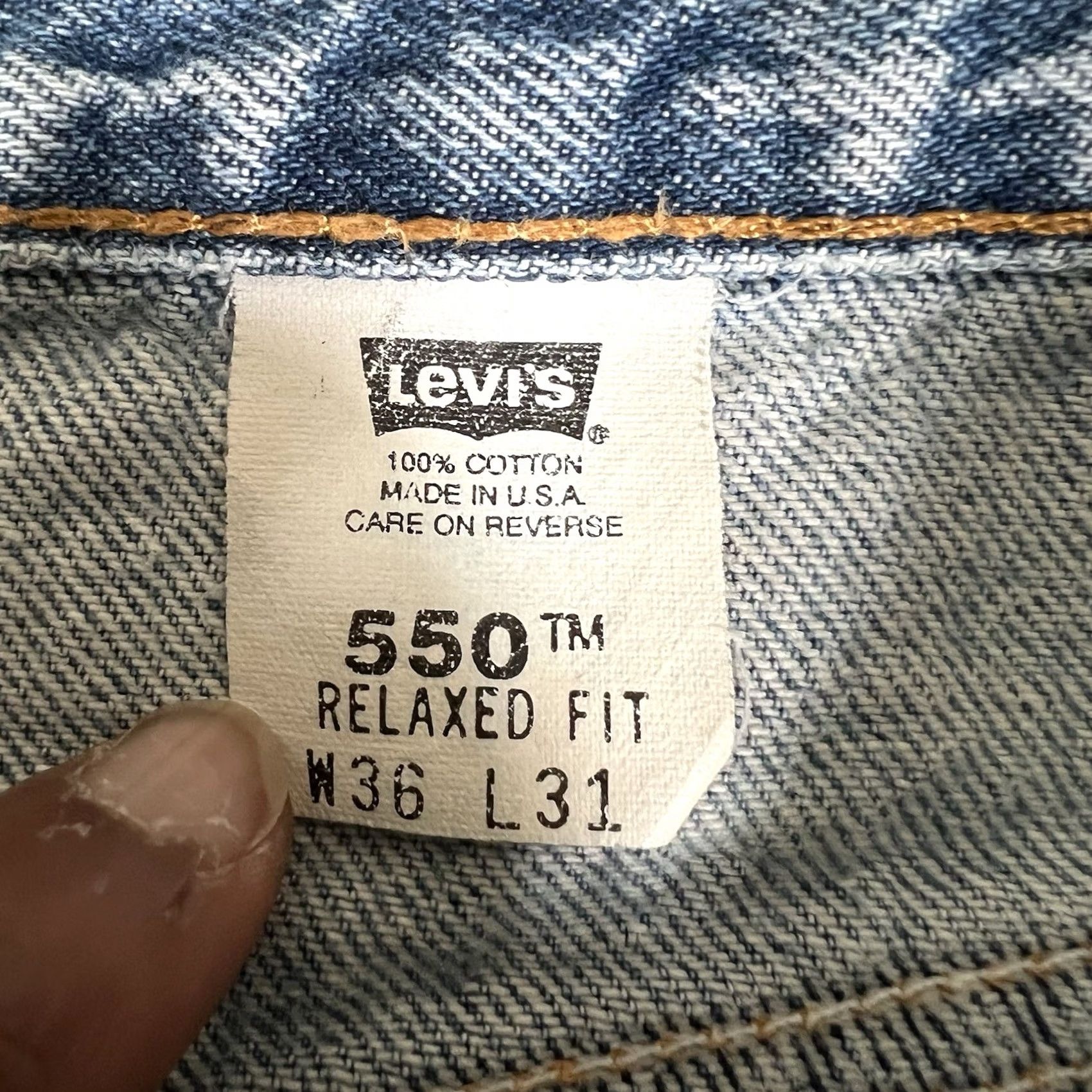 Levi's VINTAGE Levi's 550 Jeans Blue Denim Relaxed Fit USA 32x29 Mens Straight Regular Size 32 29 Size US 32 / EU 48 - 7 Thumbnail