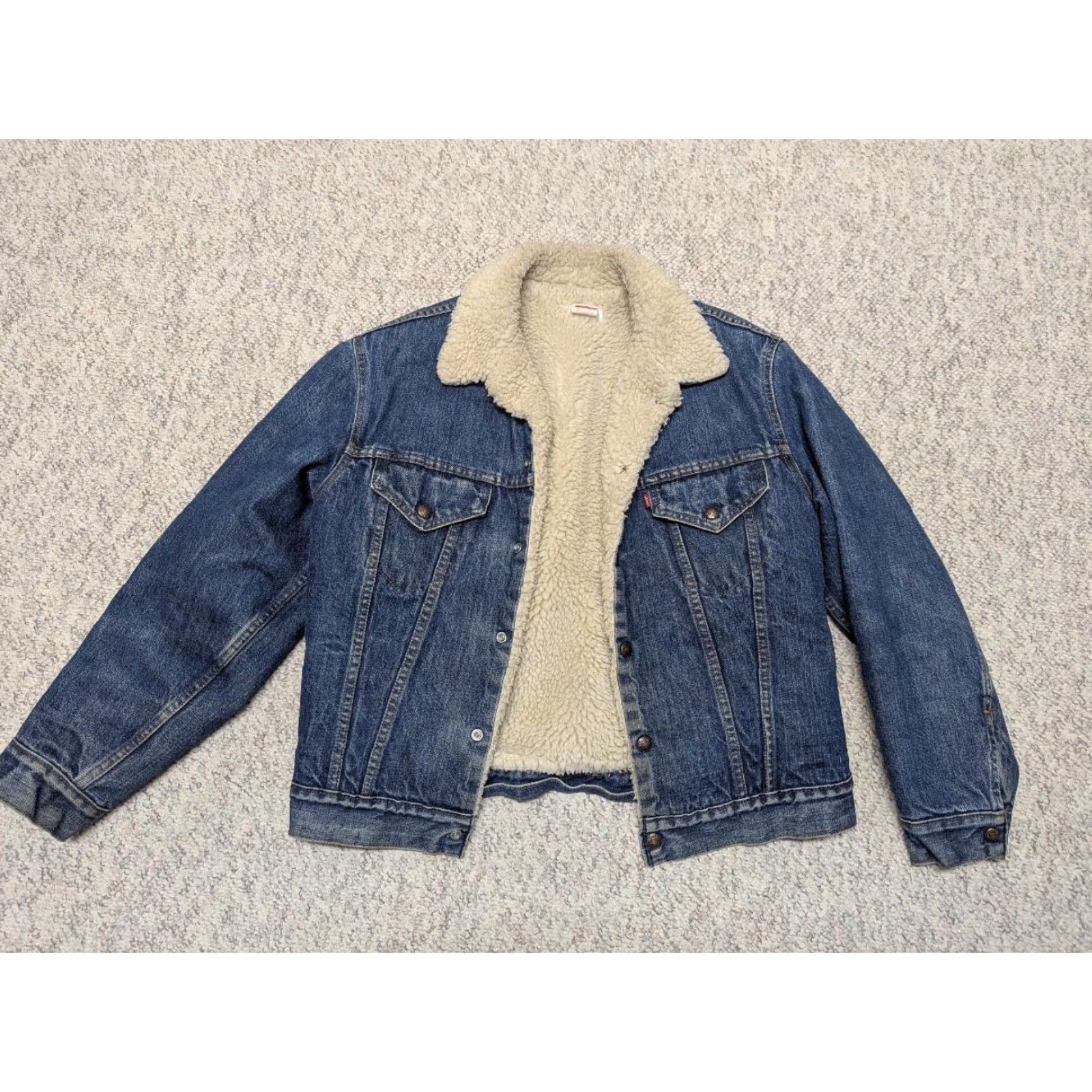 Merona VINTAGE Merona JACKET Leather Motorcycle Jacket Mens L Brown Denim chart Size US 33 - 3 Thumbnail
