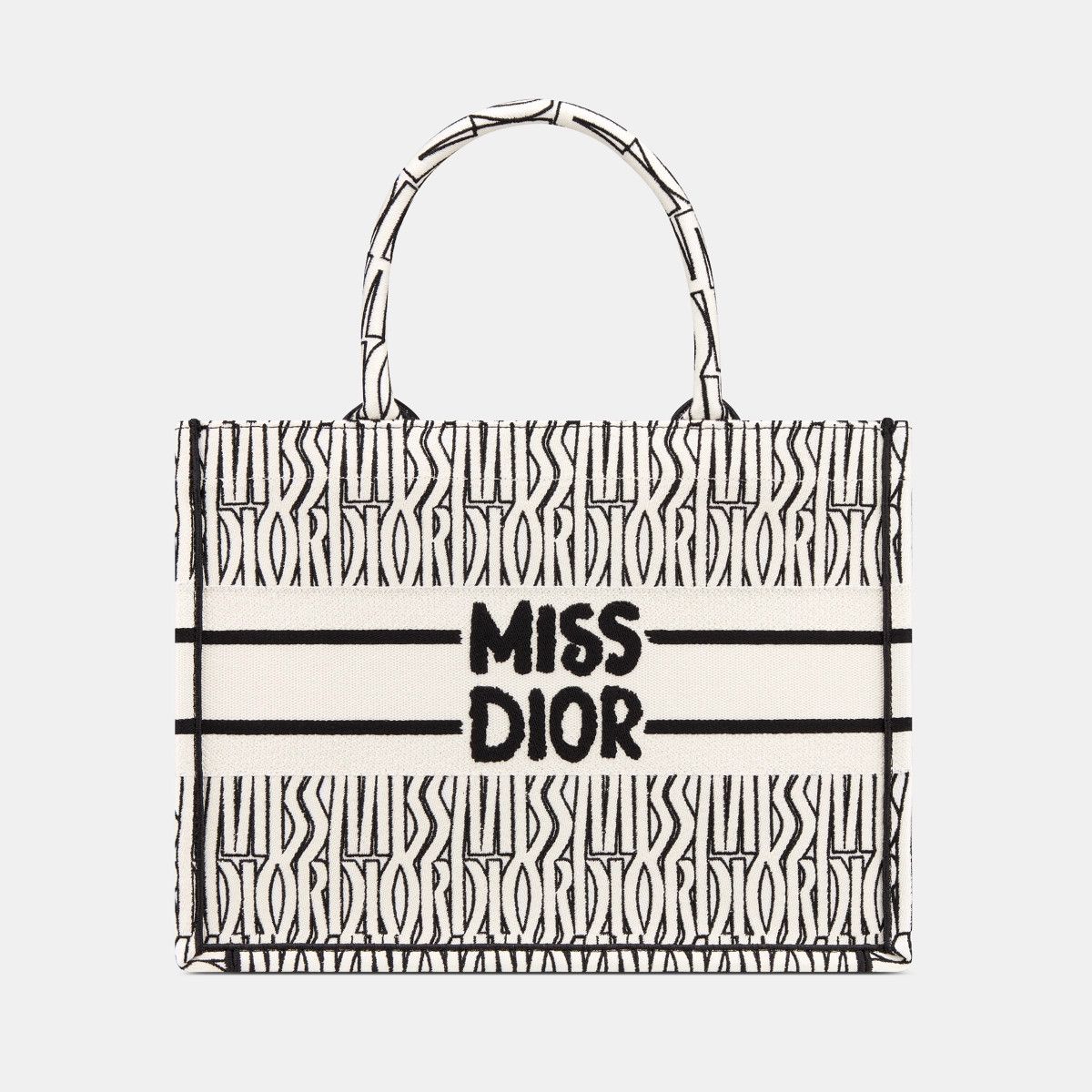 Dior o1bcso1str0226 Size:OS/Medium Book Tote in White/Black Size ONE SIZE - 4 Thumbnail