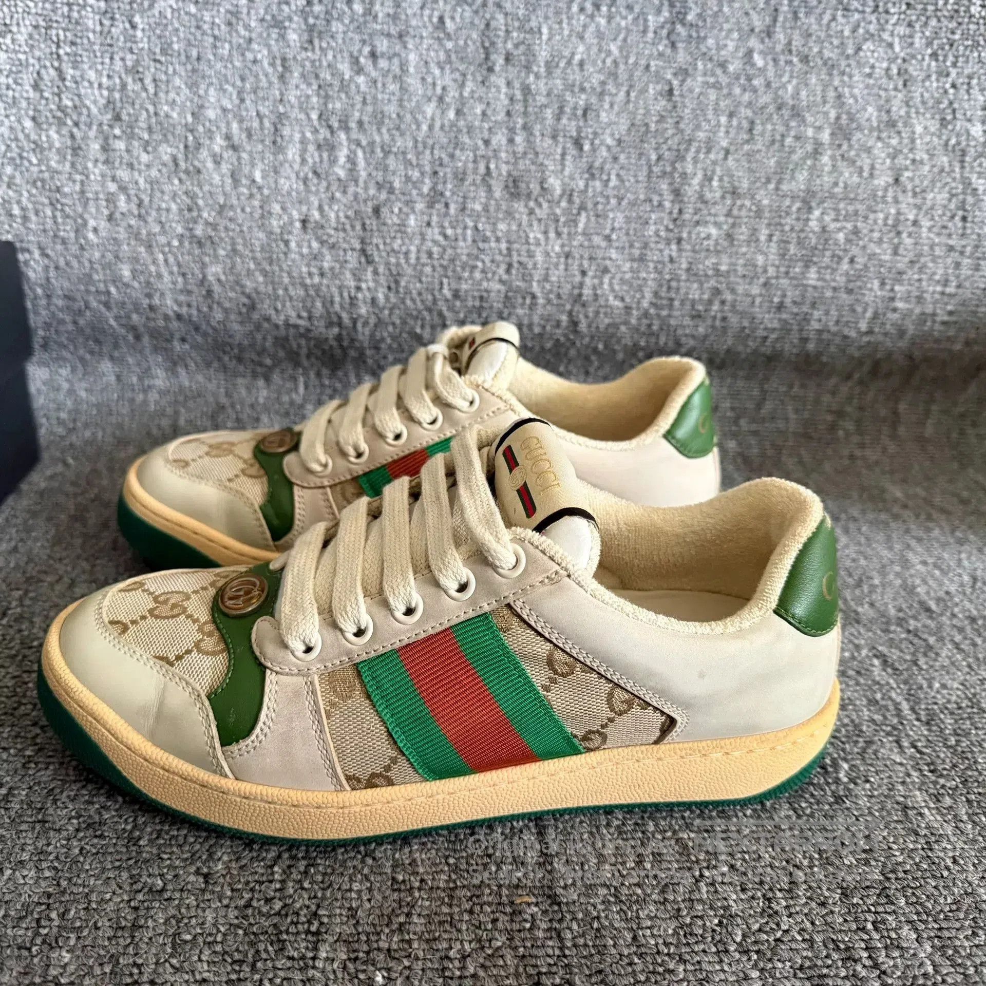 Gucci Gucci Distressed Green Tail Sneakers 35.5. Size US 4.5 / IT 34.5 - 1 Thumbnail