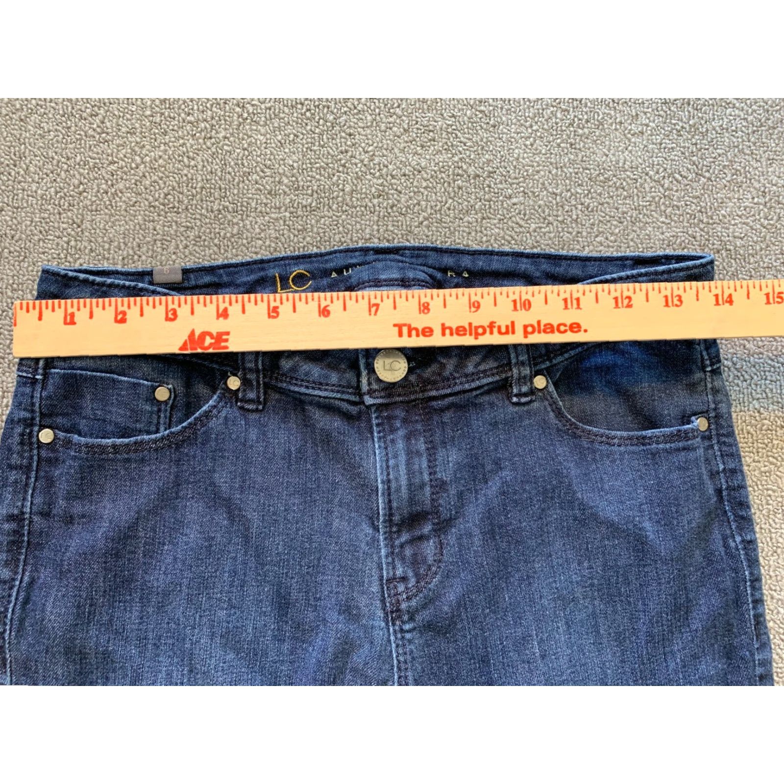 Vintage LC Lauren Conrad Blue Jeans Denim Womens Size 6 dark Blue Slim Skinny Regular Zip Mens? Size 28" / US 6 / IT 42 - 3 Thumbnail