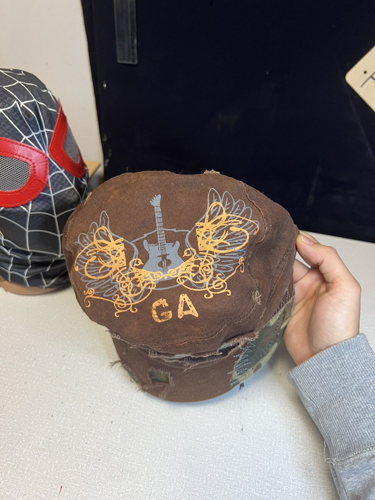 Other 🧢 Custom Distressed GA Military Cap Size ONE SIZE - 7 Thumbnail