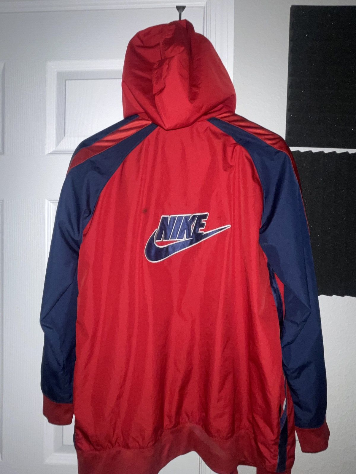 Nike Streetwear Vintage Vintage Nike Red and Navy Windbreaker Jacket Grailed