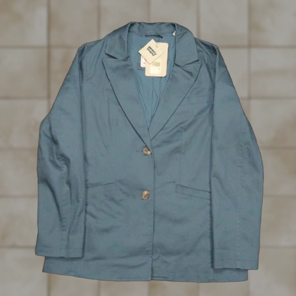 Levi's Levi's Blazer Women Medium Blue Cotton Sport Coat NWT; Denim? (Note: Only from original title words.) Size M / US 6-8 / IT 42-44 - 1 Thumbnail