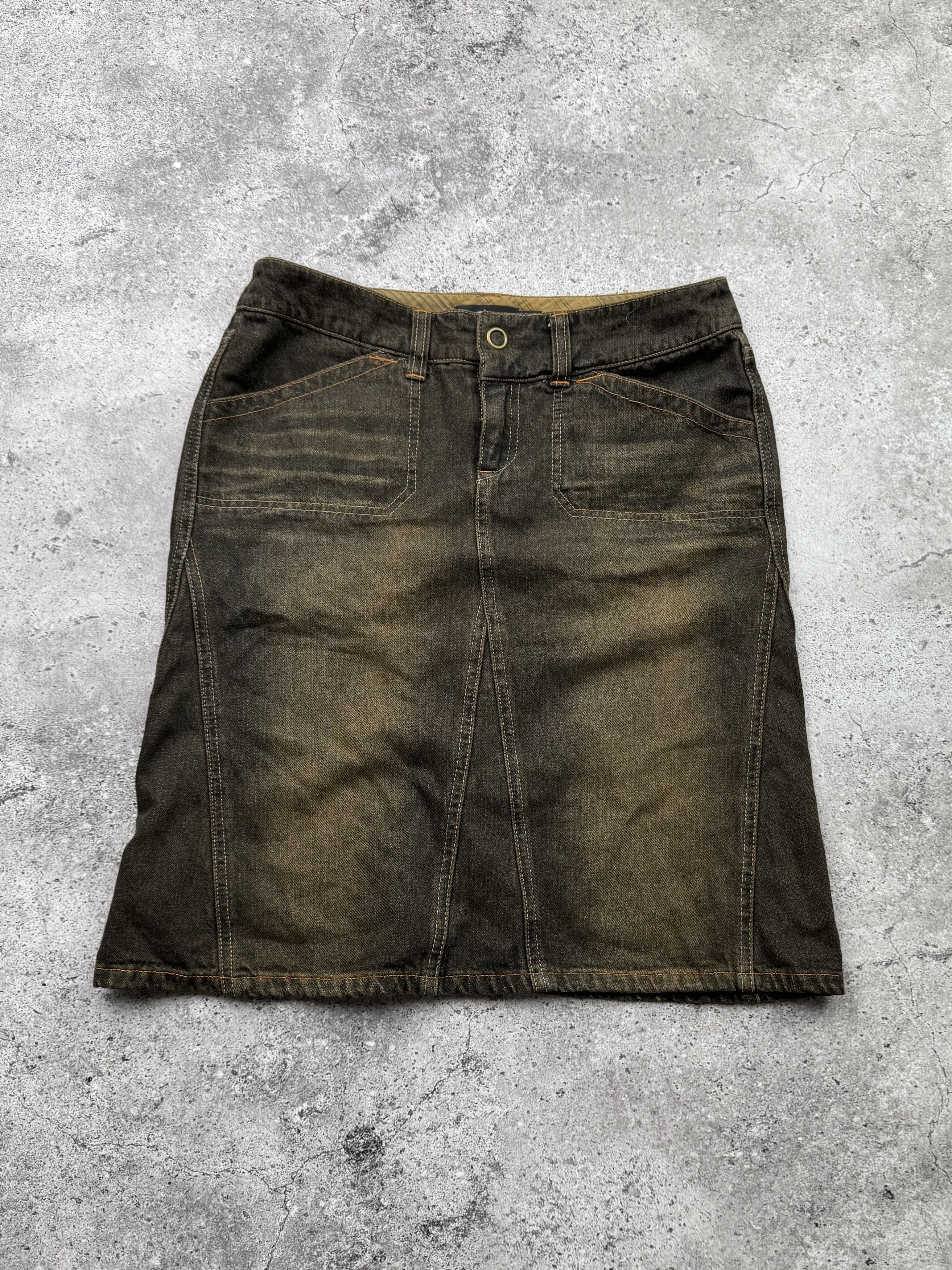 Japanese Brand Vintage Faded Midi Skirt C641(V191) Size 30" / US 8 / IT 44 - 1 Thumbnail