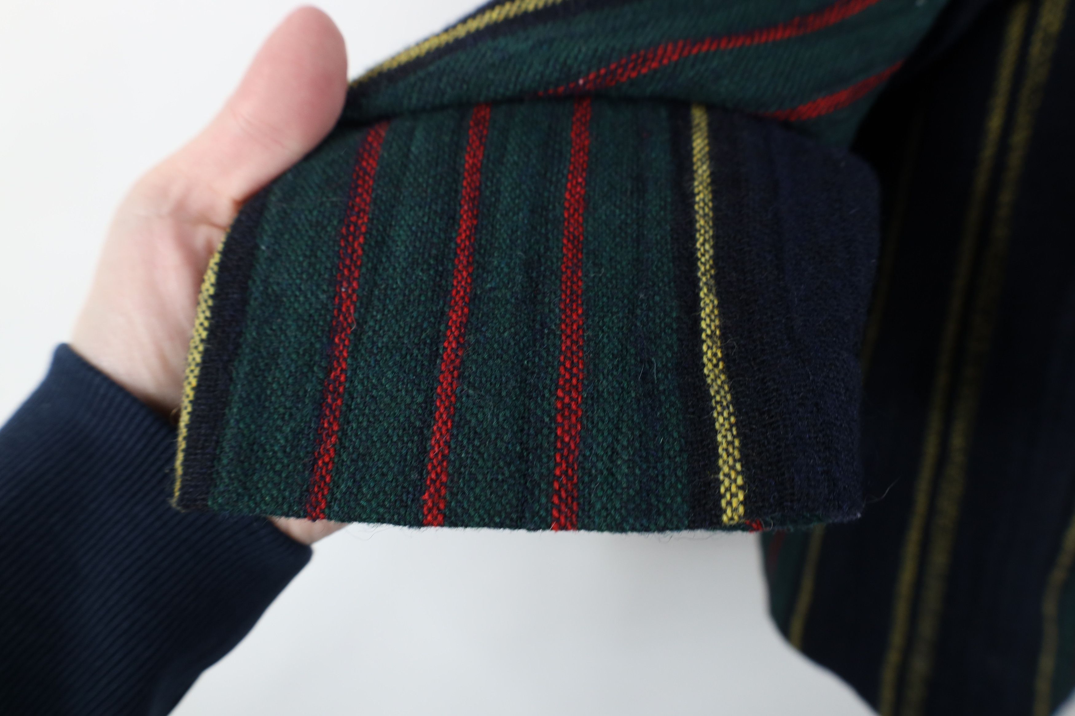 Vintage Vintage 90s Streetwear Wool Blend Knit Striped Button Shirt Size M / US 6-8 / IT 42-44 - 8 Thumbnail