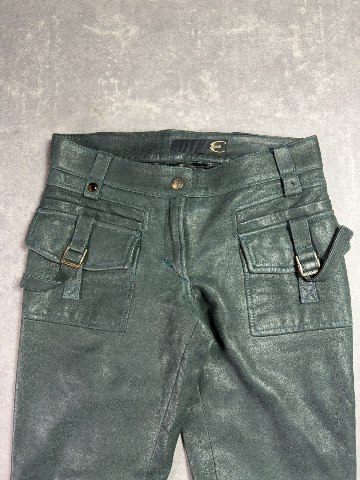 Just Cavalli 00s Leather Just Cavalli Cargo Flared Pants 27 28 Archive Size US 27 - 4 Thumbnail