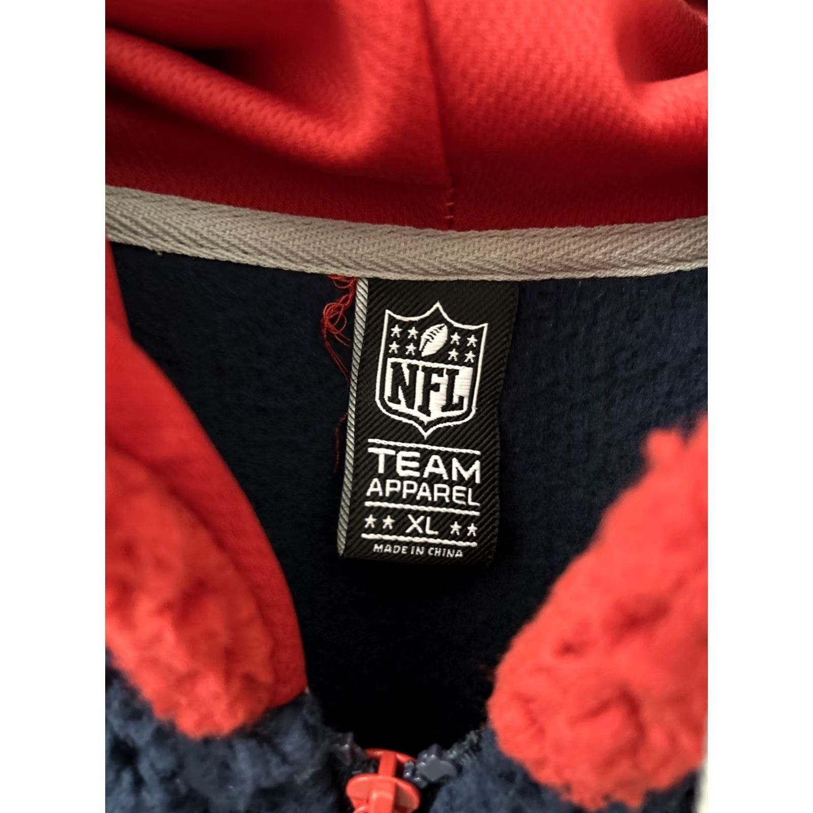 NFL NFL Team Apparel Hoodie Mens XL Blue Red Patriots Fleece Full Zip JKT L/S Size US XL / EU 56 / 4 - 7 Thumbnail