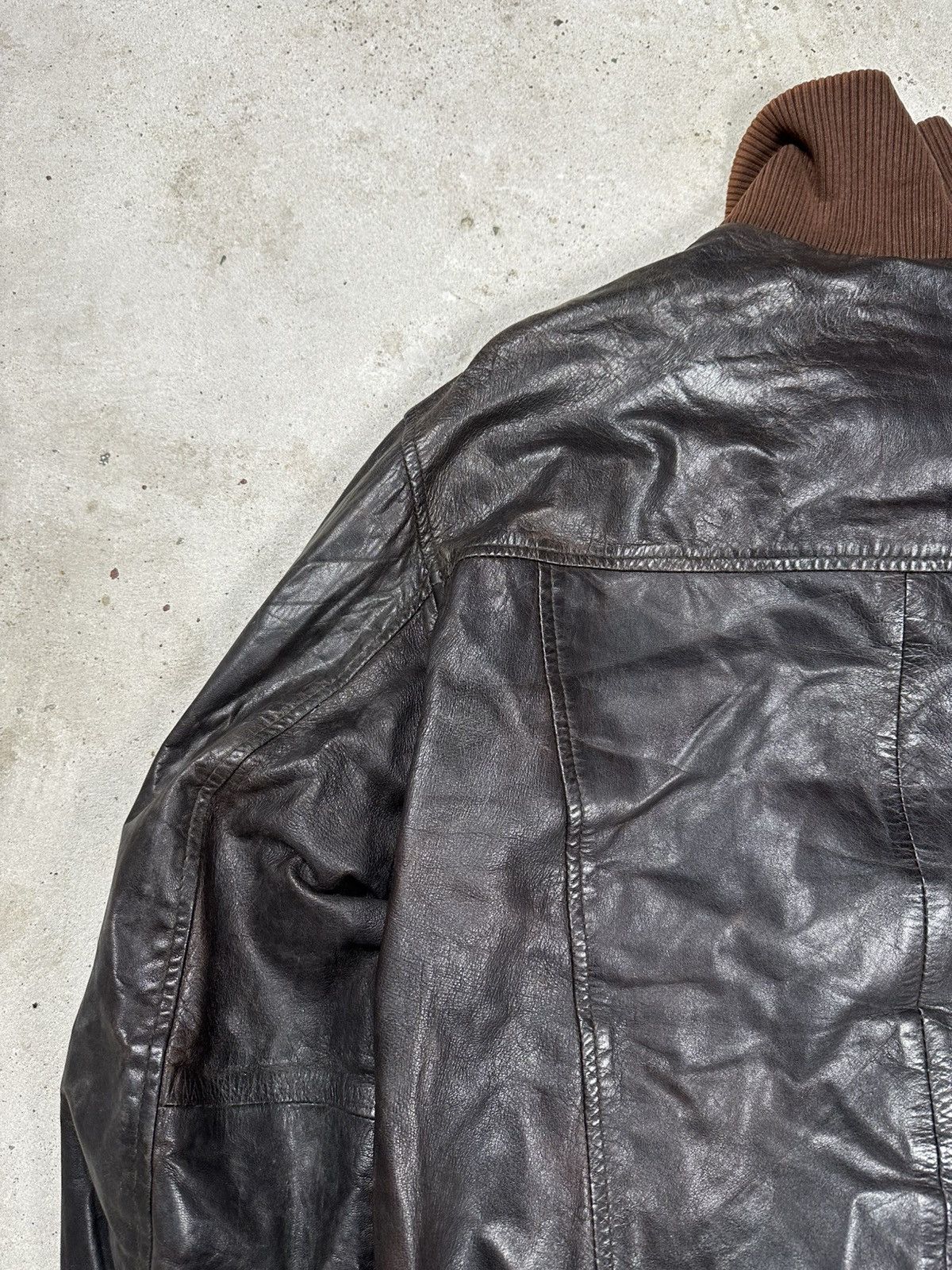 Vintage Vintage Y2K Utility Leather Black Bomber Flyers Jacket Size US L / EU 52-54 / 3 - 12 Thumbnail