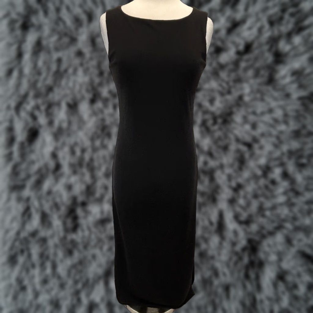 VINTAGE Gap Midi Dress Medium Womens Blue Sheath Pullover 90s Grunge Classic