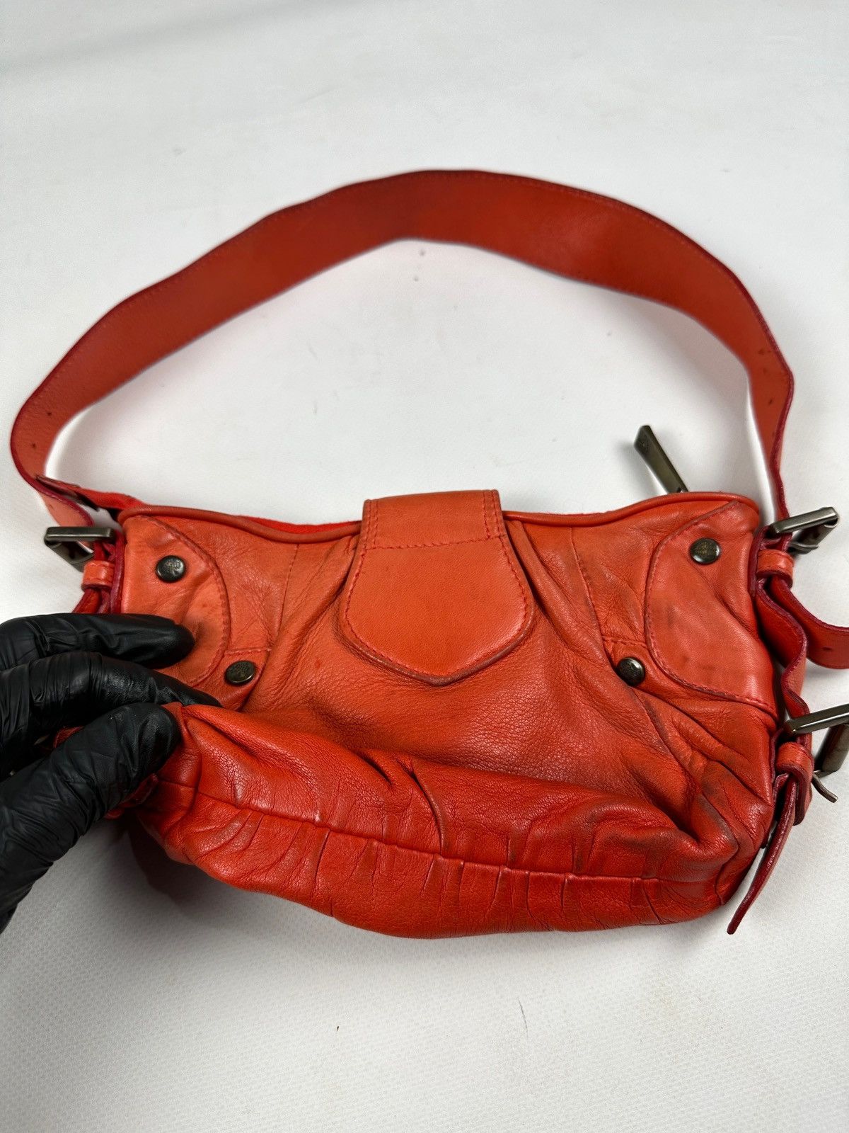 Mulberry Vintage Mulberry Faded Orange Leather Shoulder Bag Handbag Size ONE SIZE - 17 Thumbnail