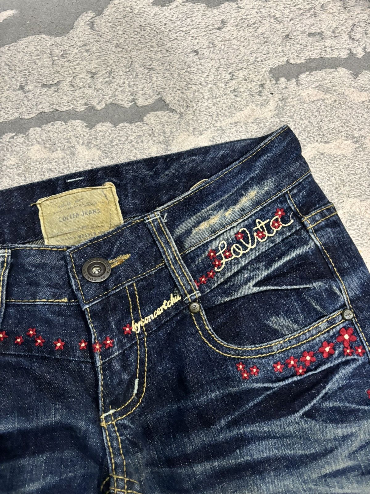 If Six Was Nine × Le Grande Bleu (L.G.B.) × Tornado Mart Lolita Exotic Vintage Denim Flared Jeans By Concert Club Size 30" / US 8 / IT 44 - 9 Thumbnail
