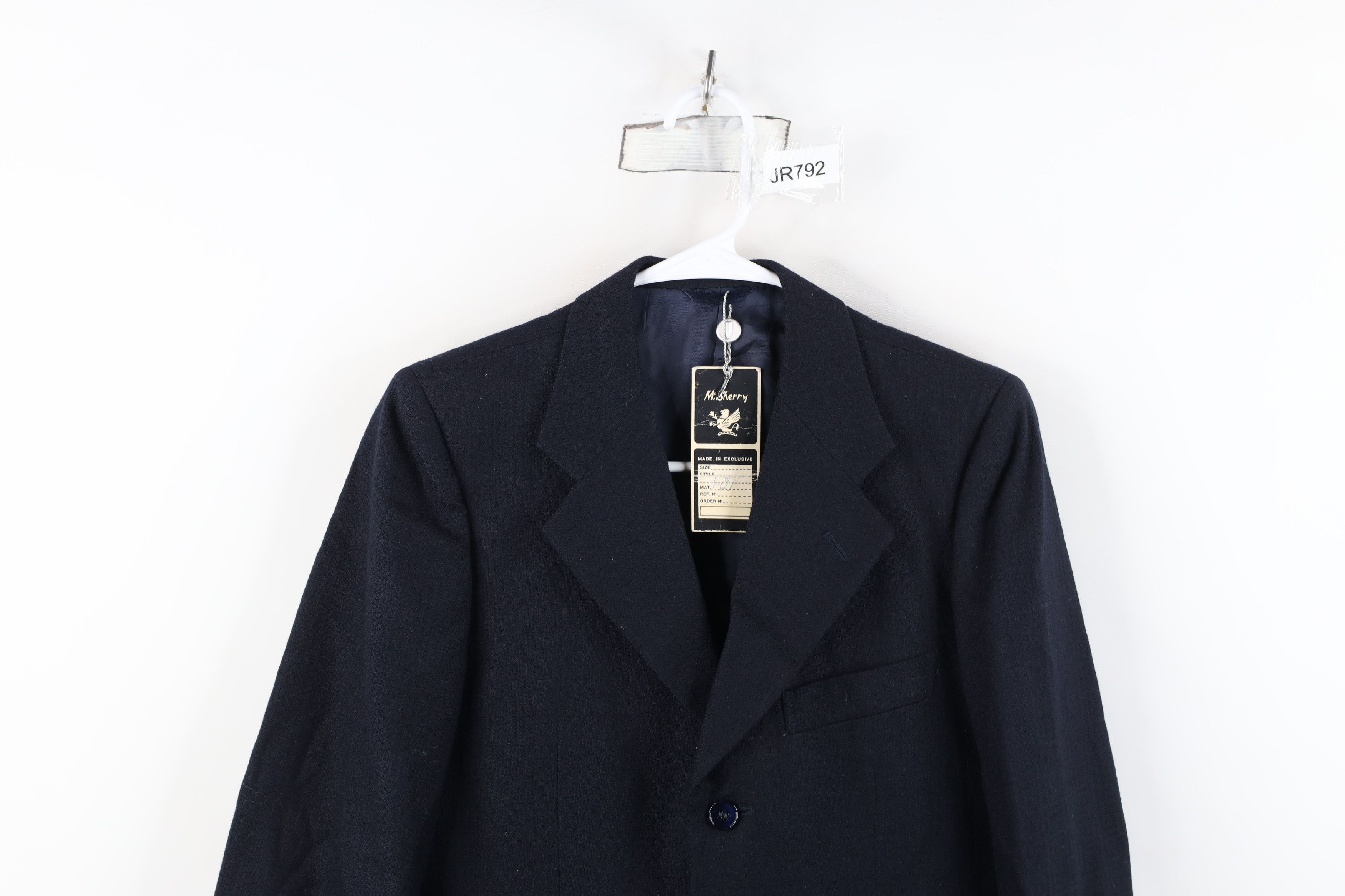 Vintage Deadstock Vintage 30s 40s Button Suit Jacket Navy Geometric Size US XL / EU 56 / 4 - 2 Thumbnail