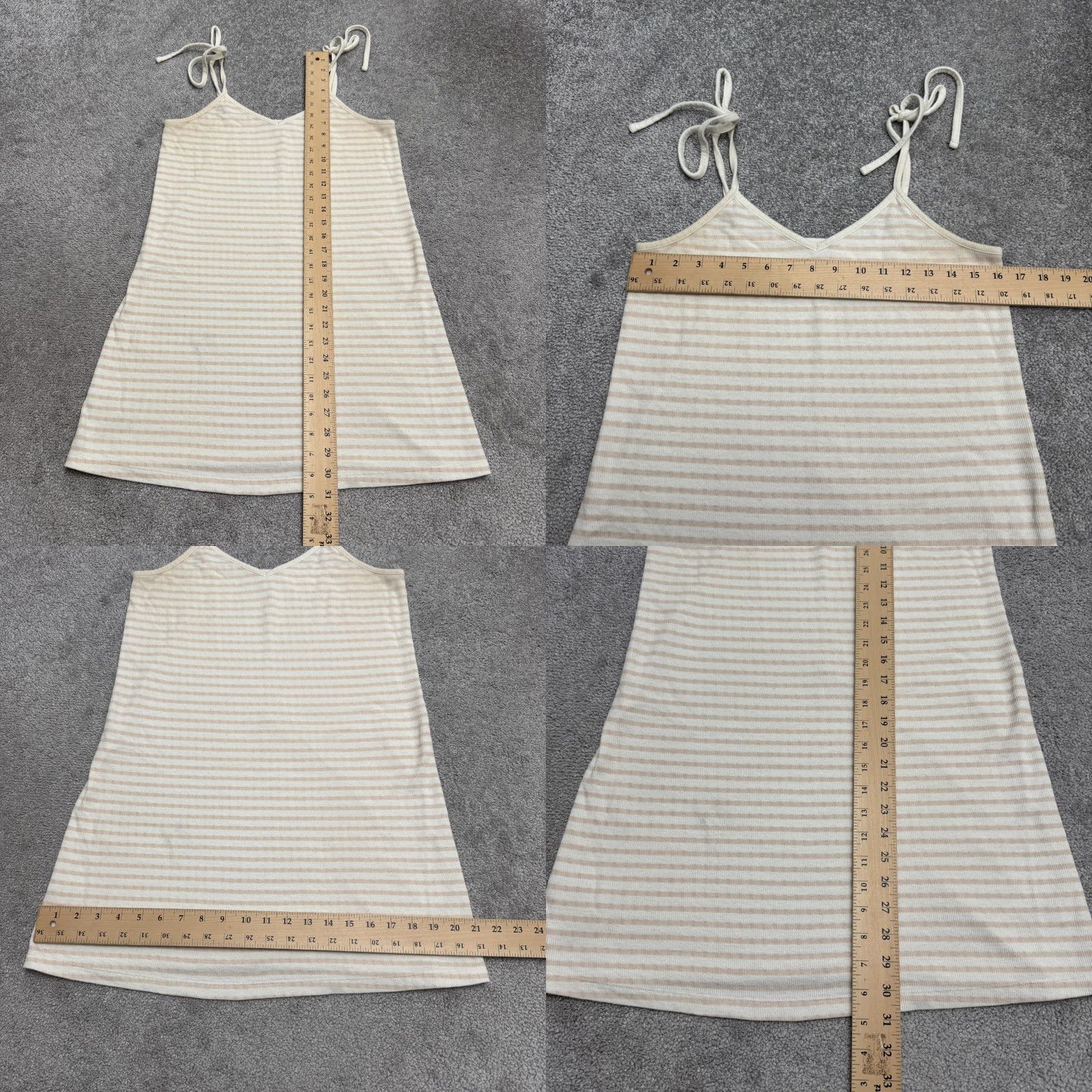 Madewell Madewell Striped Knit Cami Tank Dress Women Small Beige Tie Strap Stretch Dress Tank Style Sleeveless Slim Casual Summer Beig e Size S / US 4 / IT 40 - 8 Thumbnail