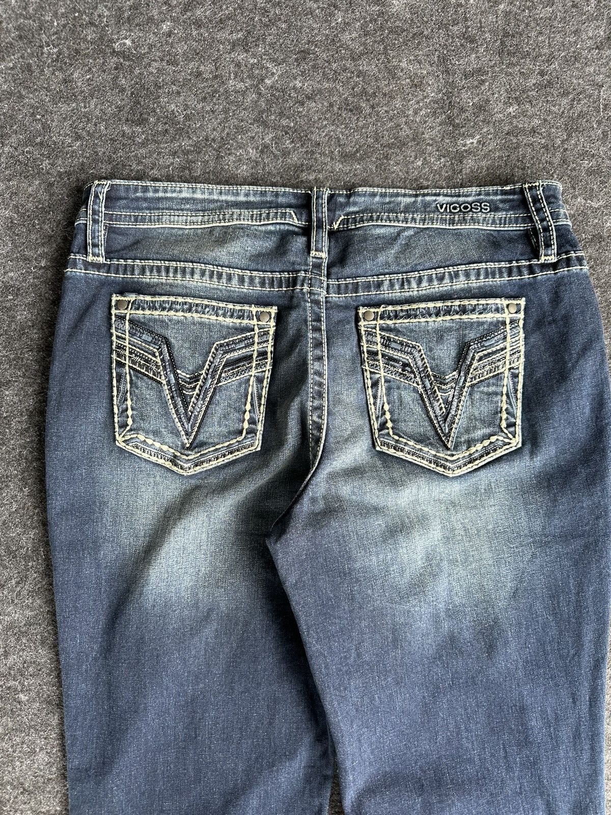 If Six Was Nine Vigoss Flare Baggy Blue Washed Denim D463 Size US 35 - 5 Thumbnail