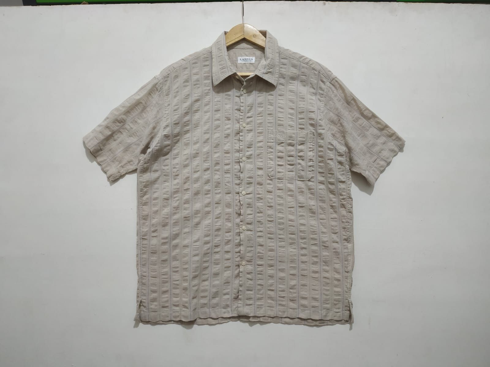 Lanvin Vintage Lanvin Wringkle Pleat Shirt Size US L / EU 52-54 / 3 - 4 Thumbnail