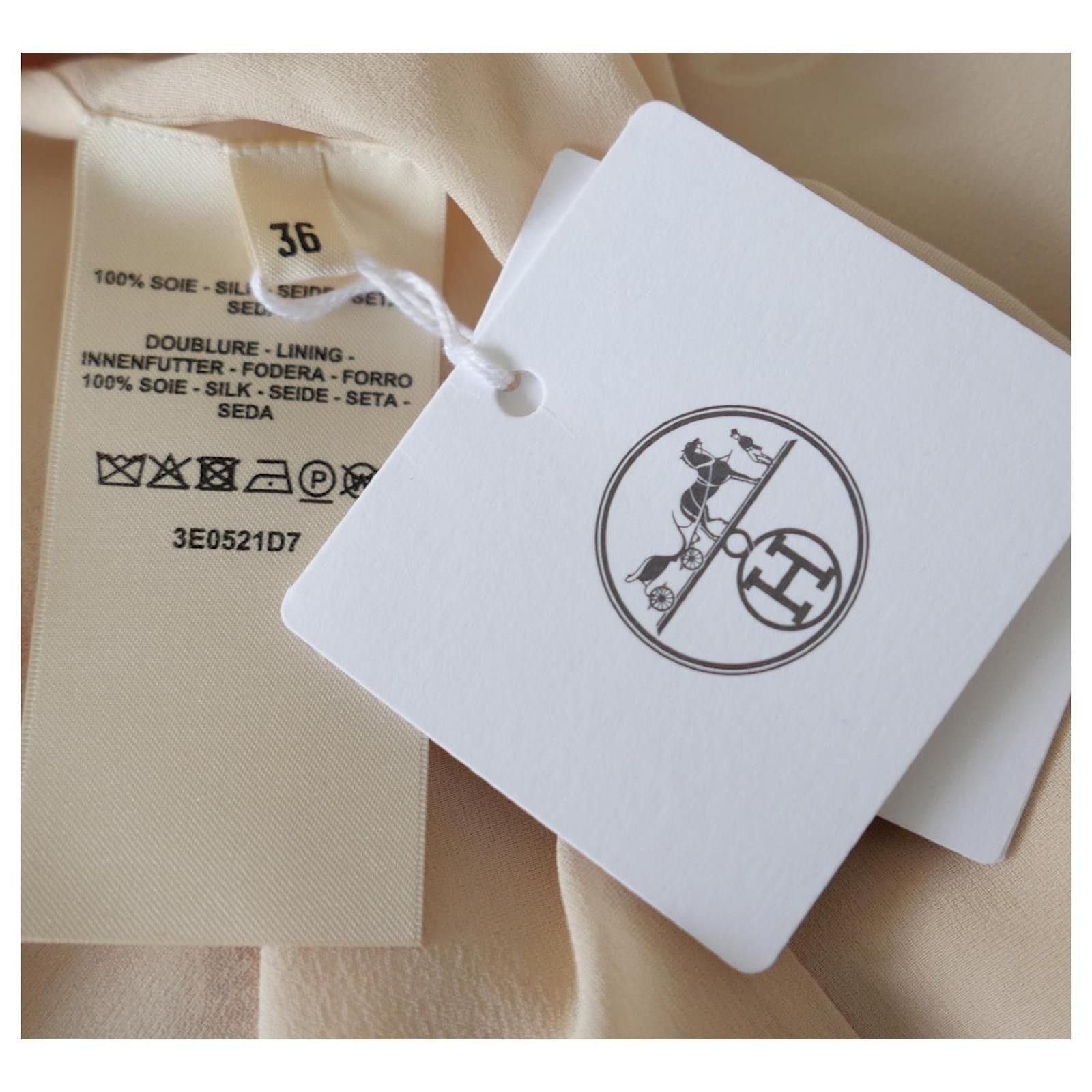 Hermes Hermes Robe A Bretelles Silk Dress Beige/Palomi Orange Size XS / US 0-2 / IT 36-38 - 8 Thumbnail