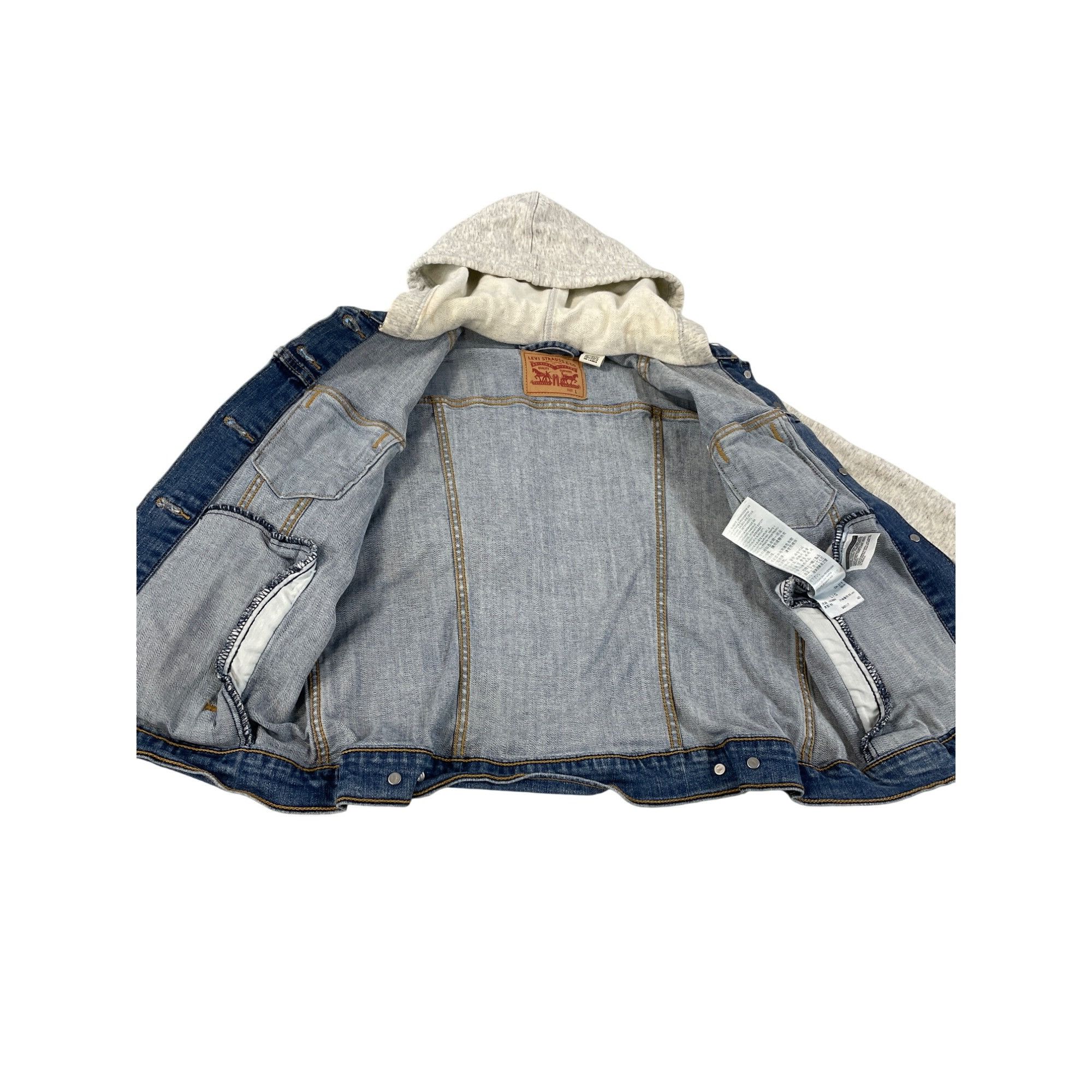 Levi's Levis Strauss Trucker womans Denim Jacket With Gray Hoodie S Size L / US 10 / IT 46 - 6 Thumbnail