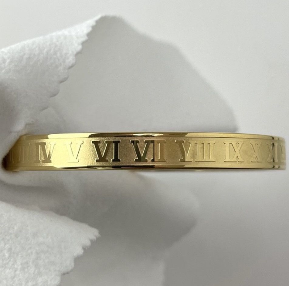 Jewelry Men's Roman Numeral Gold Tone Bracelet Size ONE SIZE - 4 Thumbnail