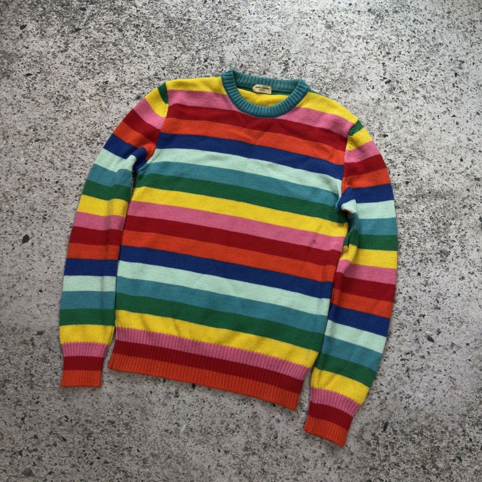 Saint Laurent Paris Saint Laurent Paris Hedi Slimane AW15 Rainbow Stripe Sweater Size US M / EU 48-50 / 2 - 10 Thumbnail
