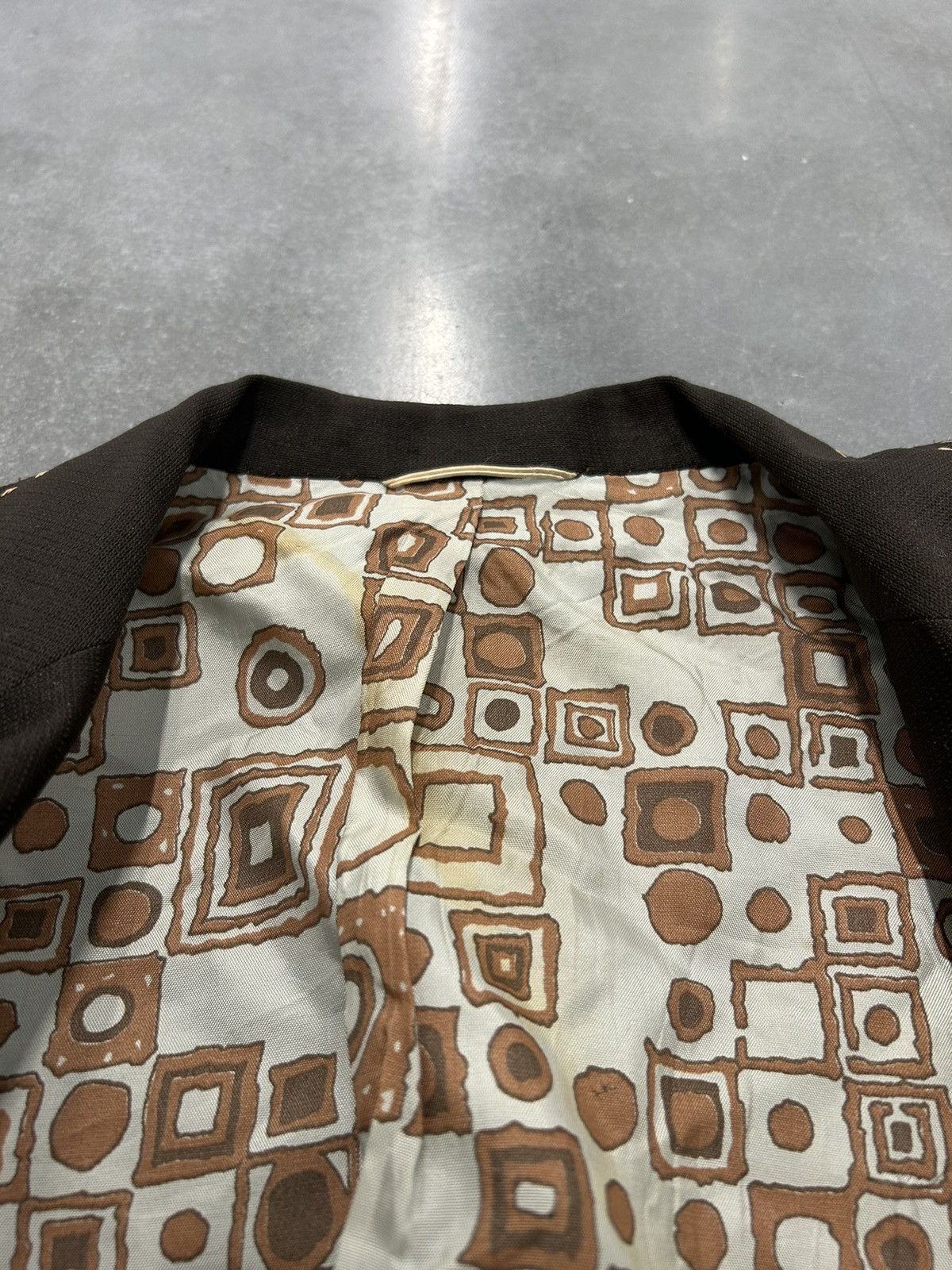 Vintage Brown and white vintage 70s blazer Size 40R - 3 Thumbnail