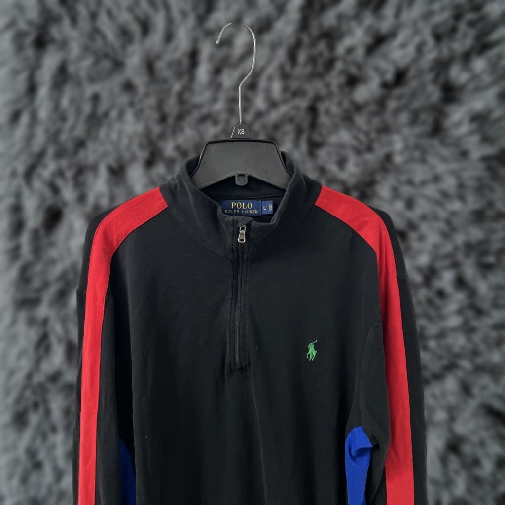 Polo Ralph Lauren Polo Ralph Lauren 1/4 Zip Mens L Black Pullover Sport Sweater Size US L / EU 52-54 / 3 - 1 Thumbnail