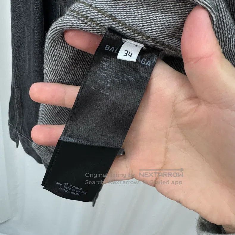 Balenciaga Balenciaga Embroidered Letter Washed Black Denim Jacket Size XXS / US 00 / IT 34 - 7 Thumbnail