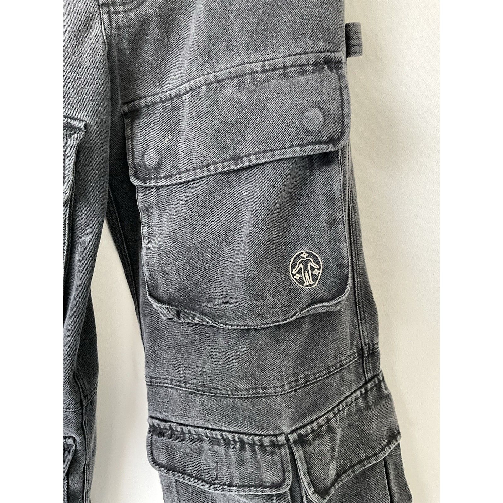 Untitled Artworks Untitled Artworks Black Cargo Jeans Wide Leg Utility Pants S Size US 30 / EU 46 - 4 Thumbnail