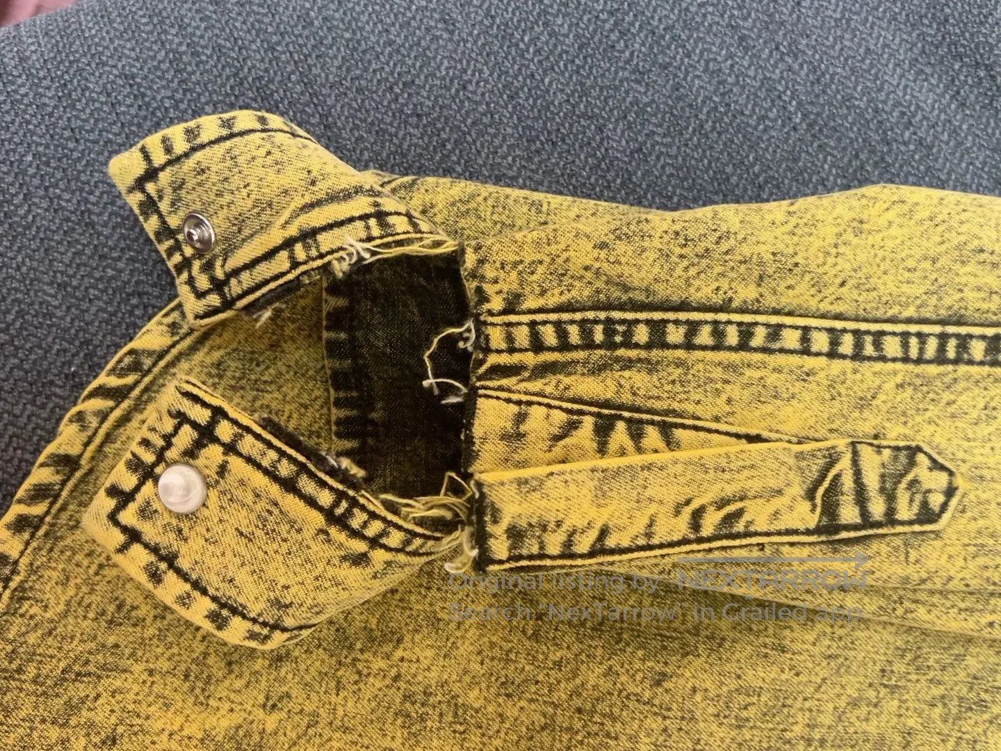 Balenciaga Balenciaga Yellow Distressed Denim Jacket. Size US M / EU 48-50 / 2 - 4 Thumbnail