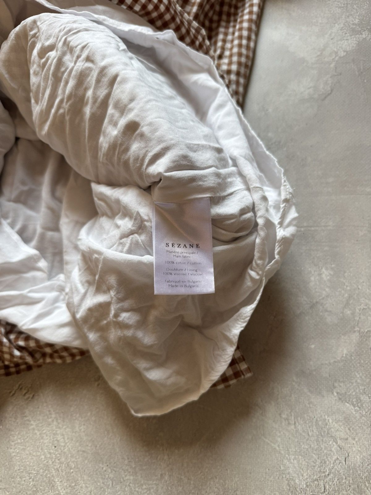 Sezane Sezane Lena White Gingham V-neck Button Mini dress Size XS / US 0-2 / IT 36-38 - 7 Thumbnail