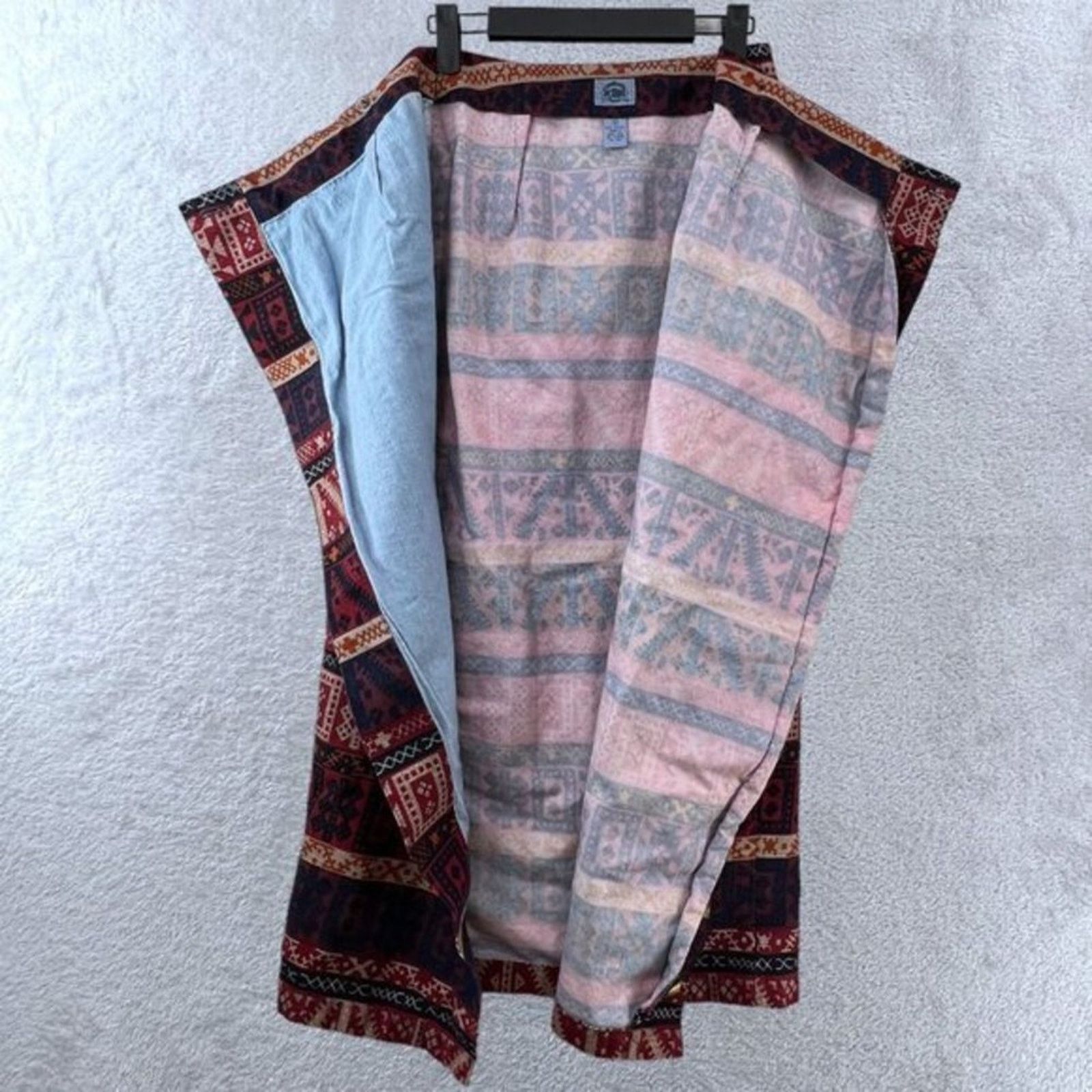 Vintage CAMBRIDGE DRY GOODS Wrap Skirt cowboy Aztec western 6 Size 28" / US 6 / IT 42 - 4 Thumbnail