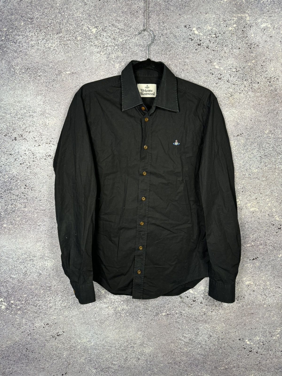 Vivienne Westwood Vivienne Westwood Orb Embroidered Logo Black Shirt Button Up Size US M / EU 48-50 / 2 - 1 Thumbnail