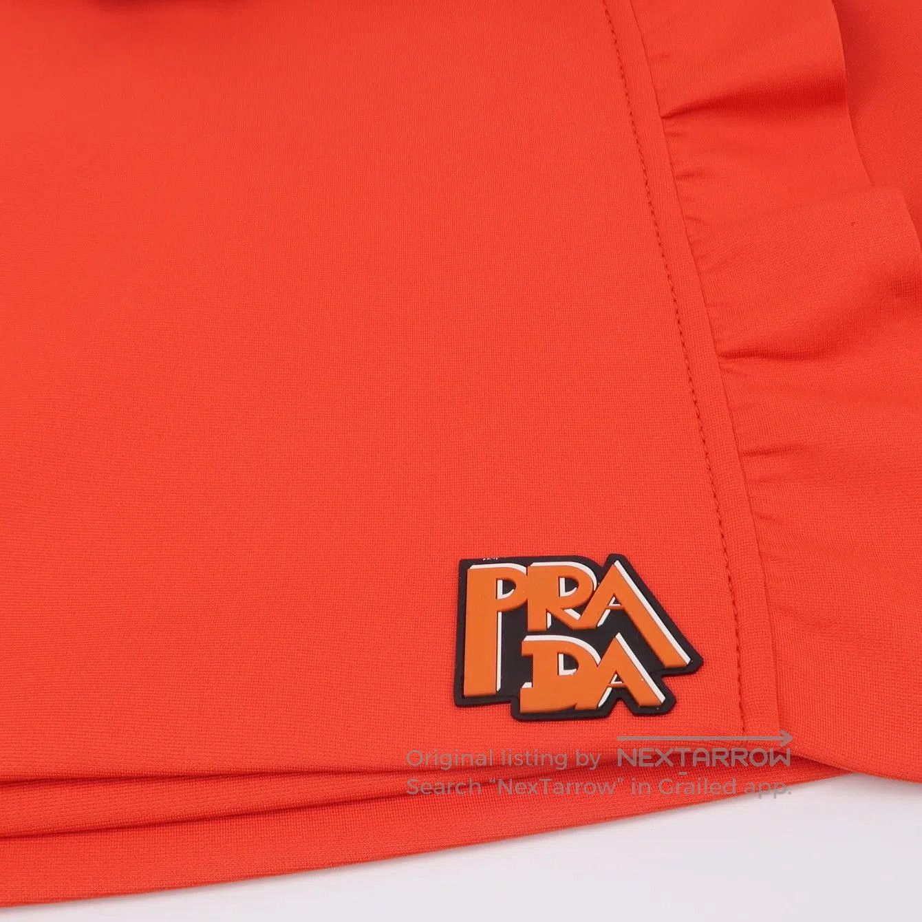 Prada Prada Logo Embellished Red Skirt Size 4. Size 39" - 1 Thumbnail